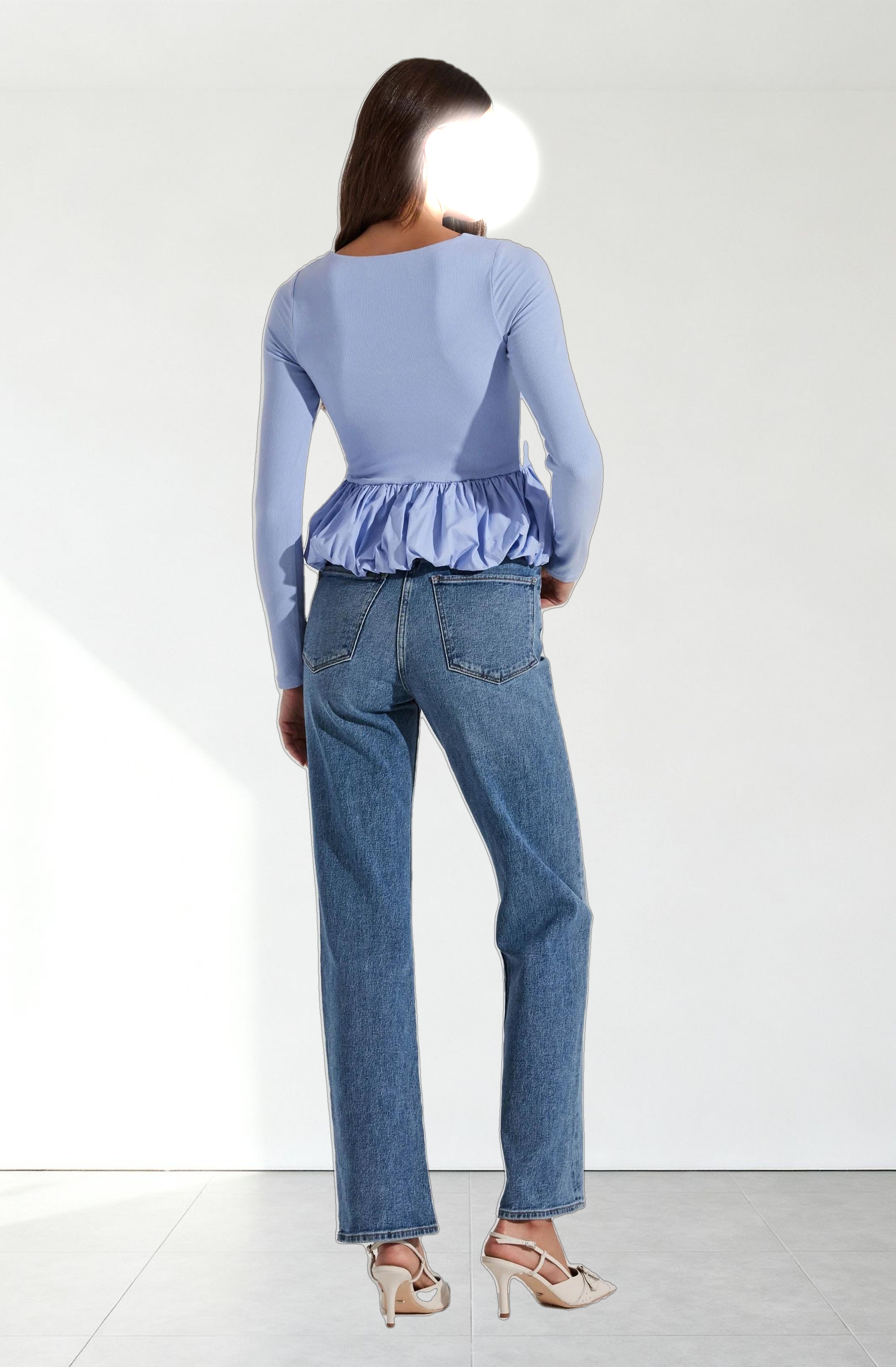 Bubble Hem Peplum Top