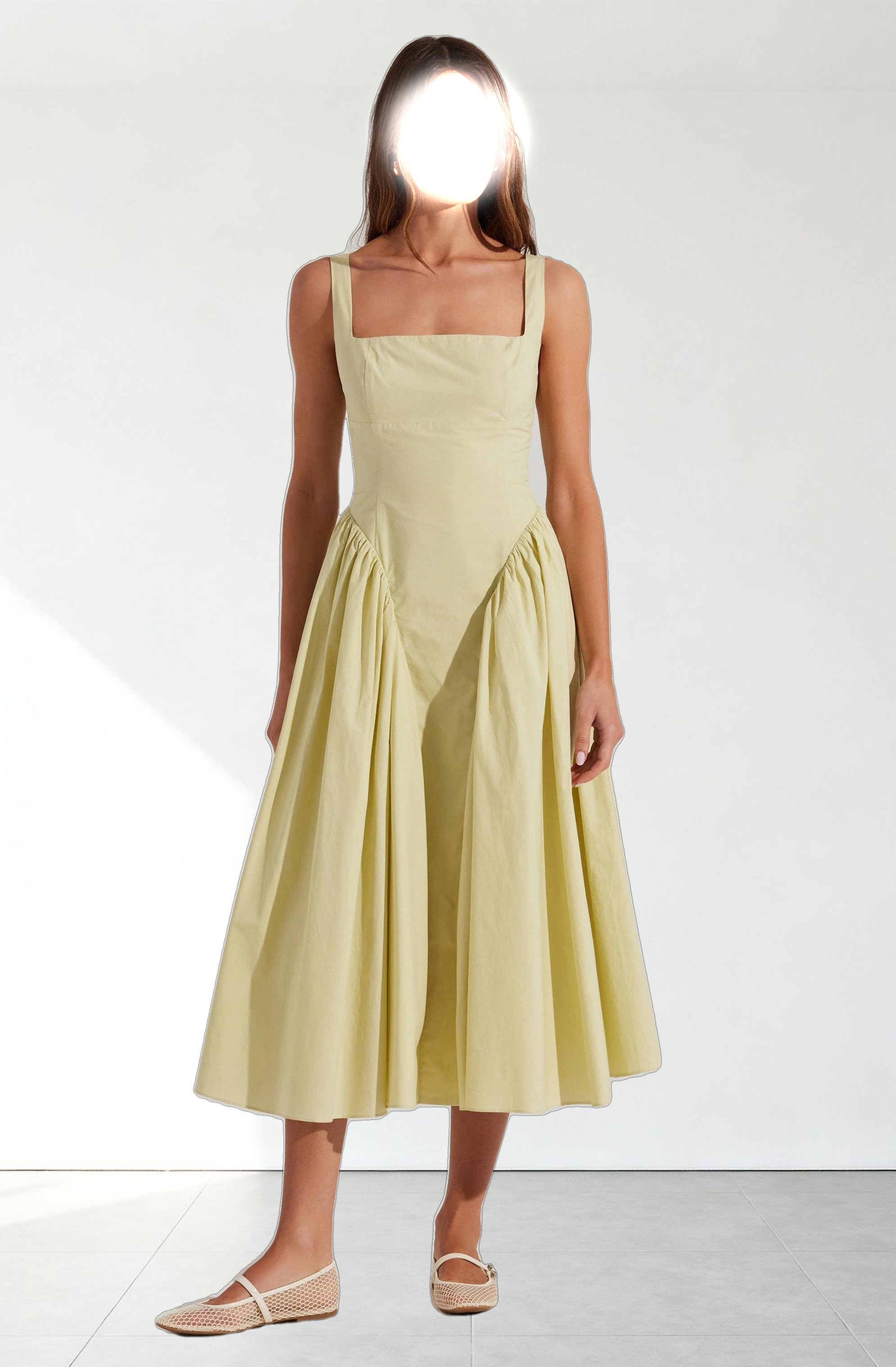 Vinya Poplin Drop Waist Dress