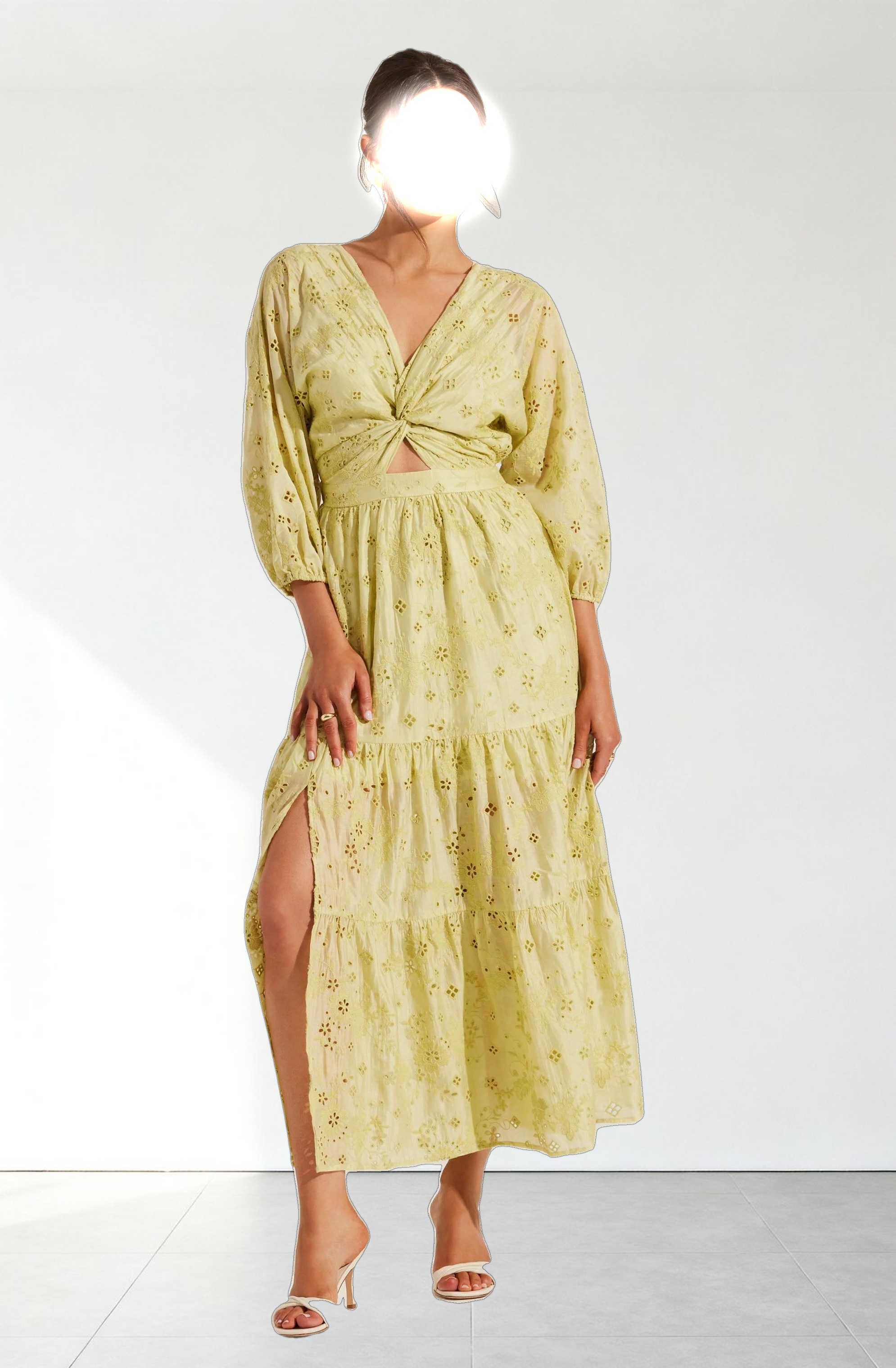 Jesalyn Floral Eyelet Maxi Dress