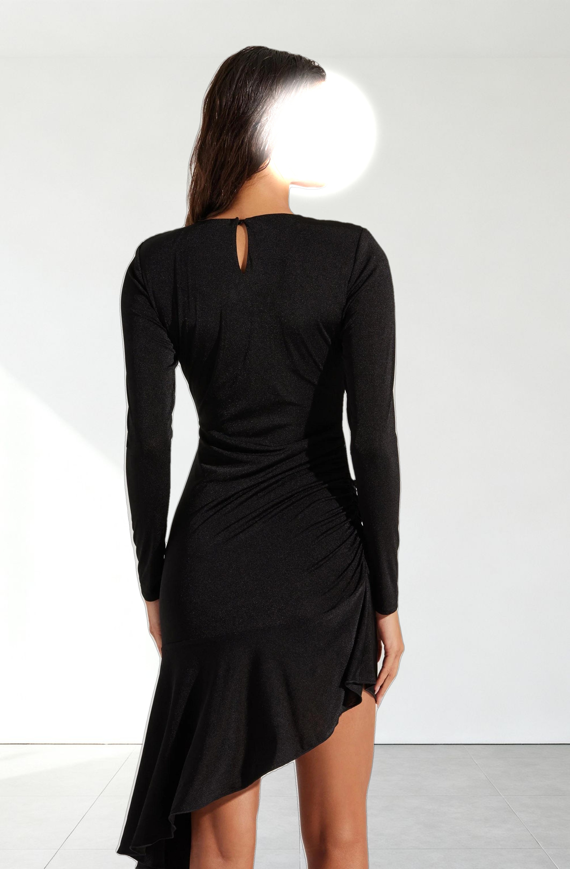 Asymmetric Ruffle Hem Dress