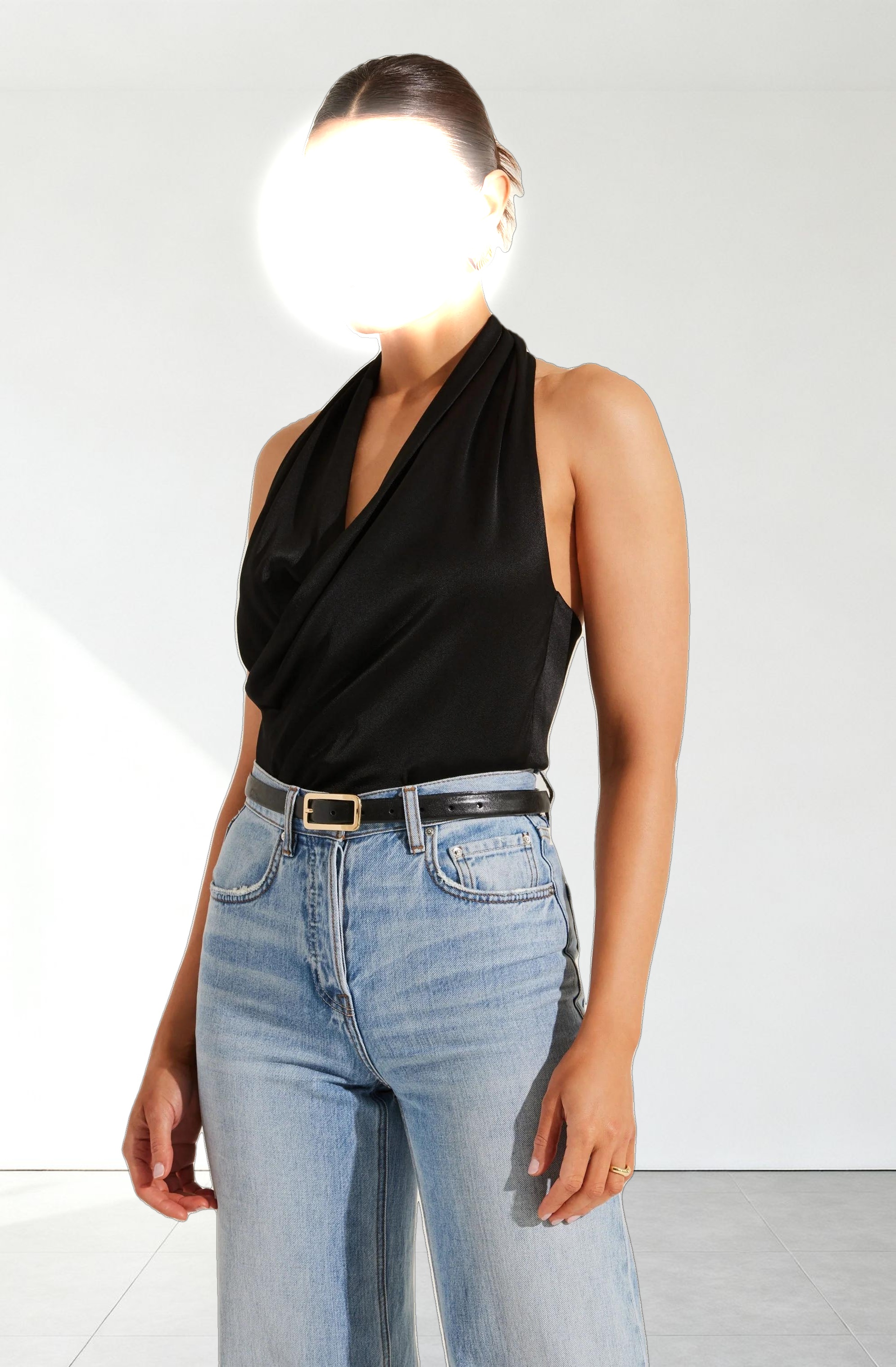 Draped Crossover Halter Top