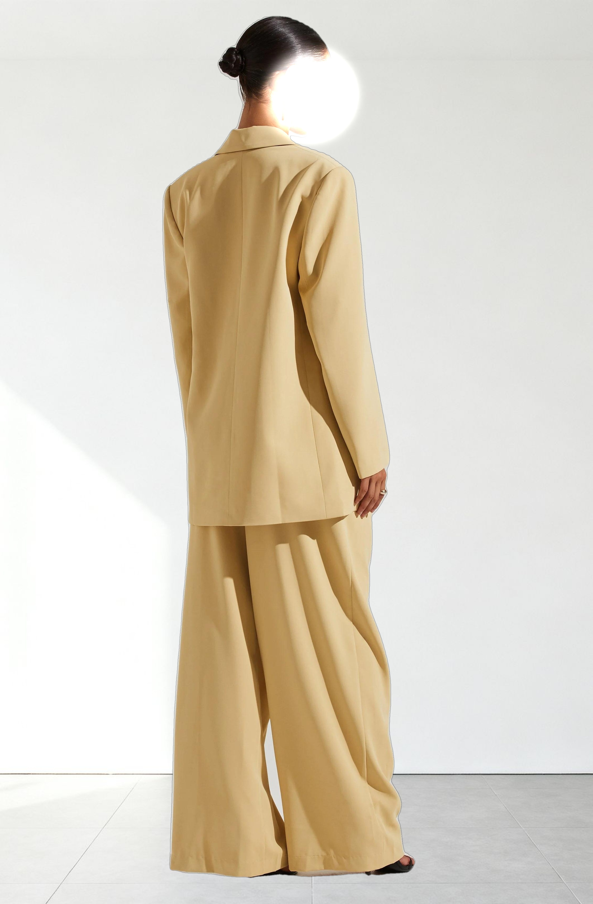 Boyfriend Criss Cross Pleated Wide Leg Pants