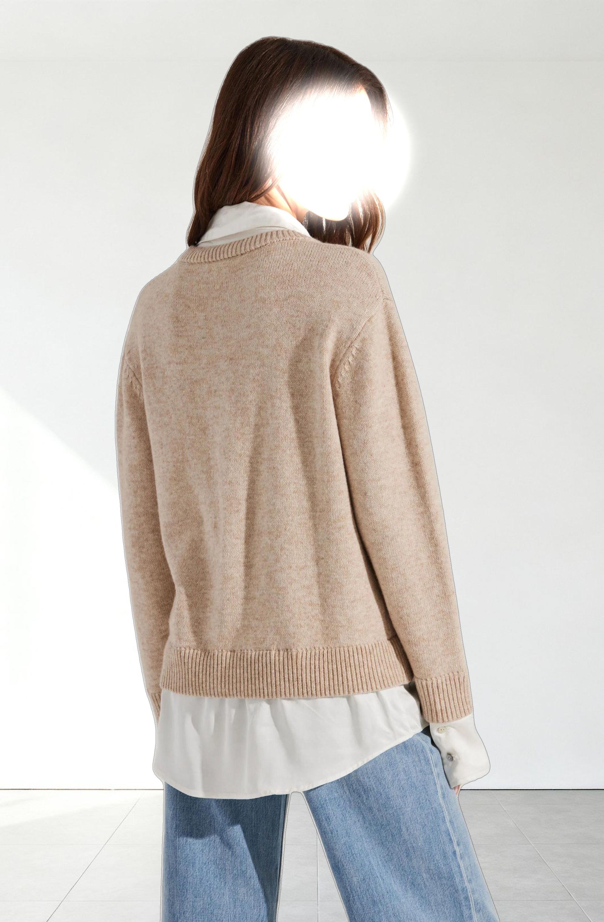 Jianna Mixed Media Layered Sweater