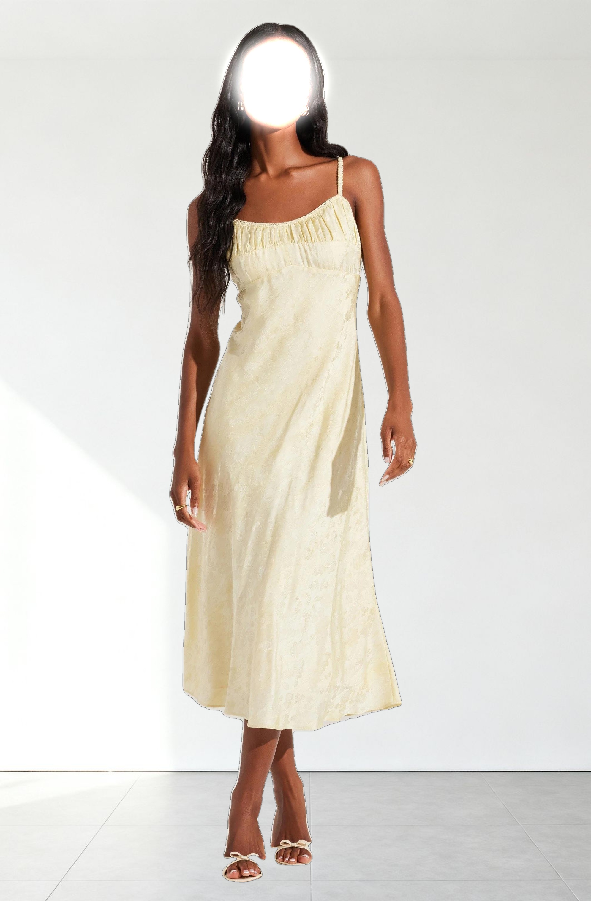 Kaiya Jacquard Satin Midi Dress