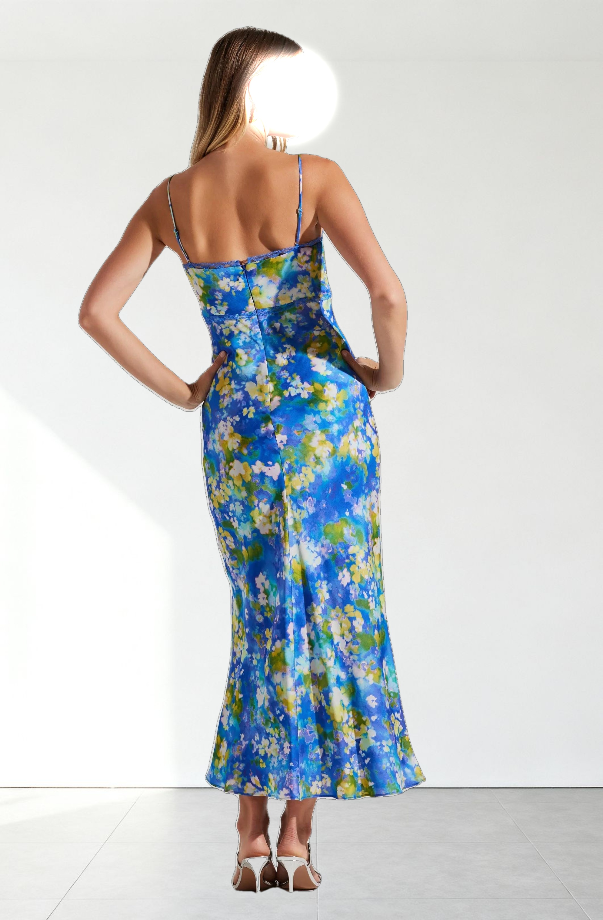 Florianne Floral Satin Maxi Dress