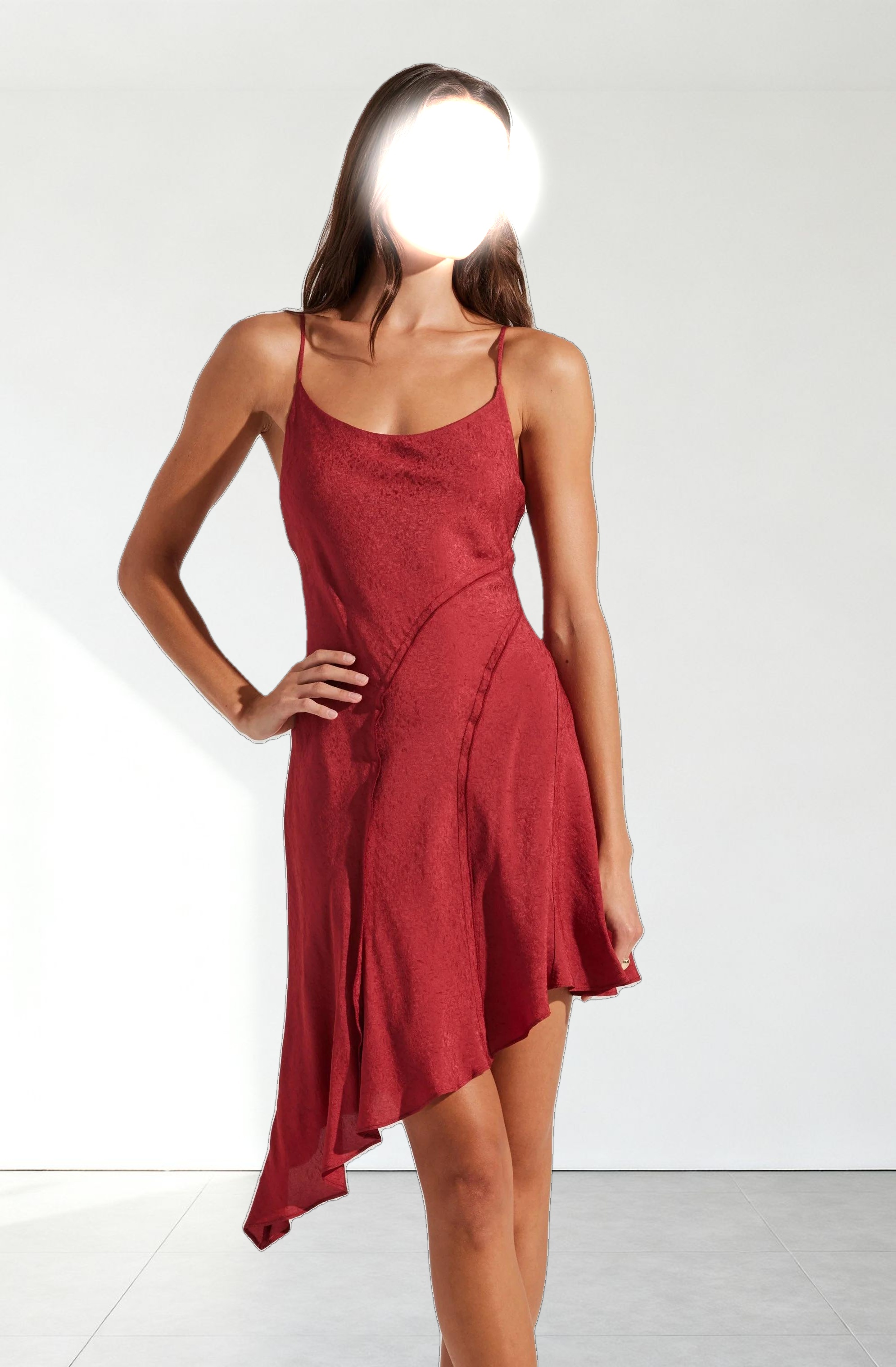 Chelsie Asymmetrical Slip Dress