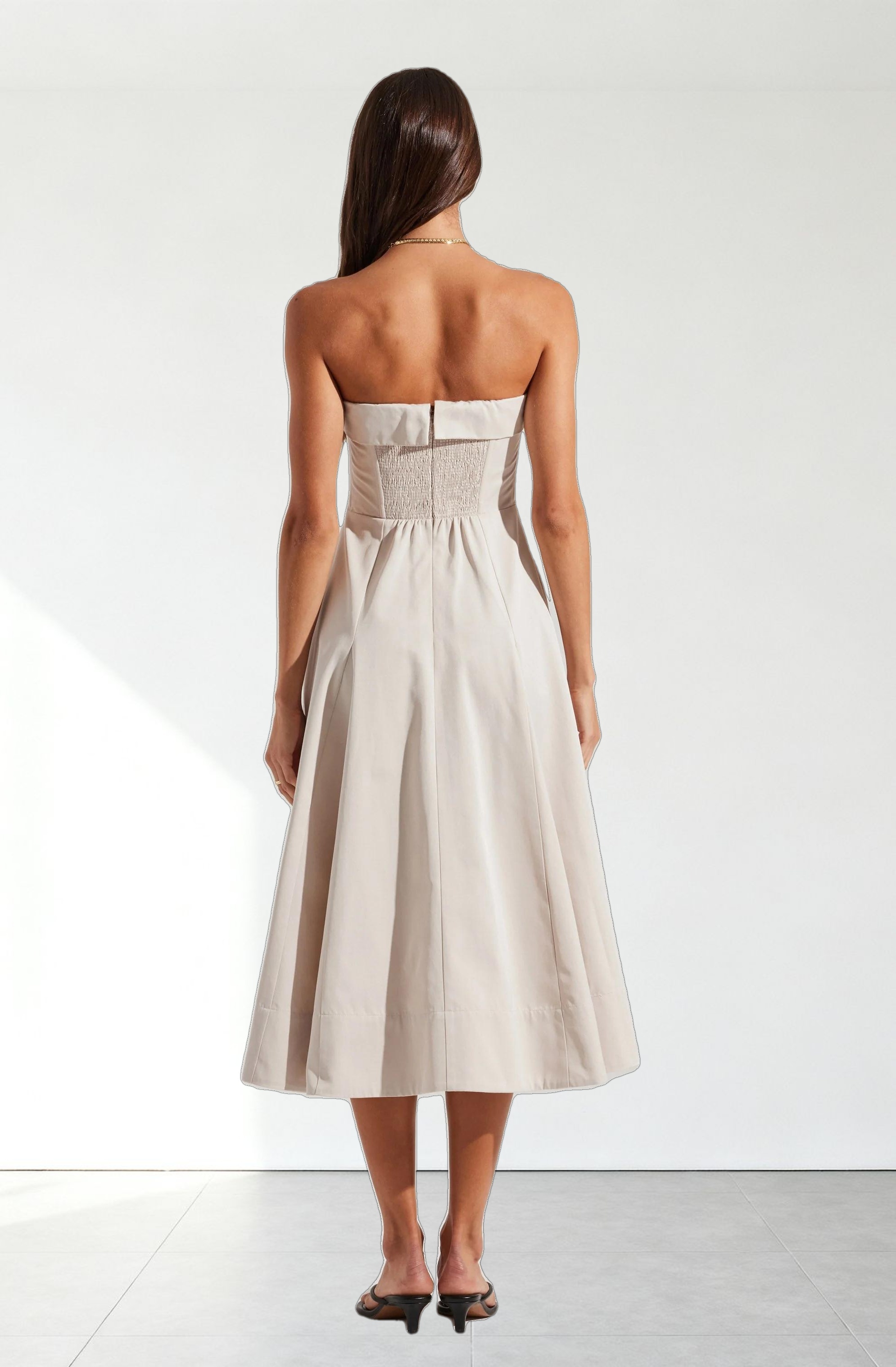 Ayeri Strapless Midi Dress