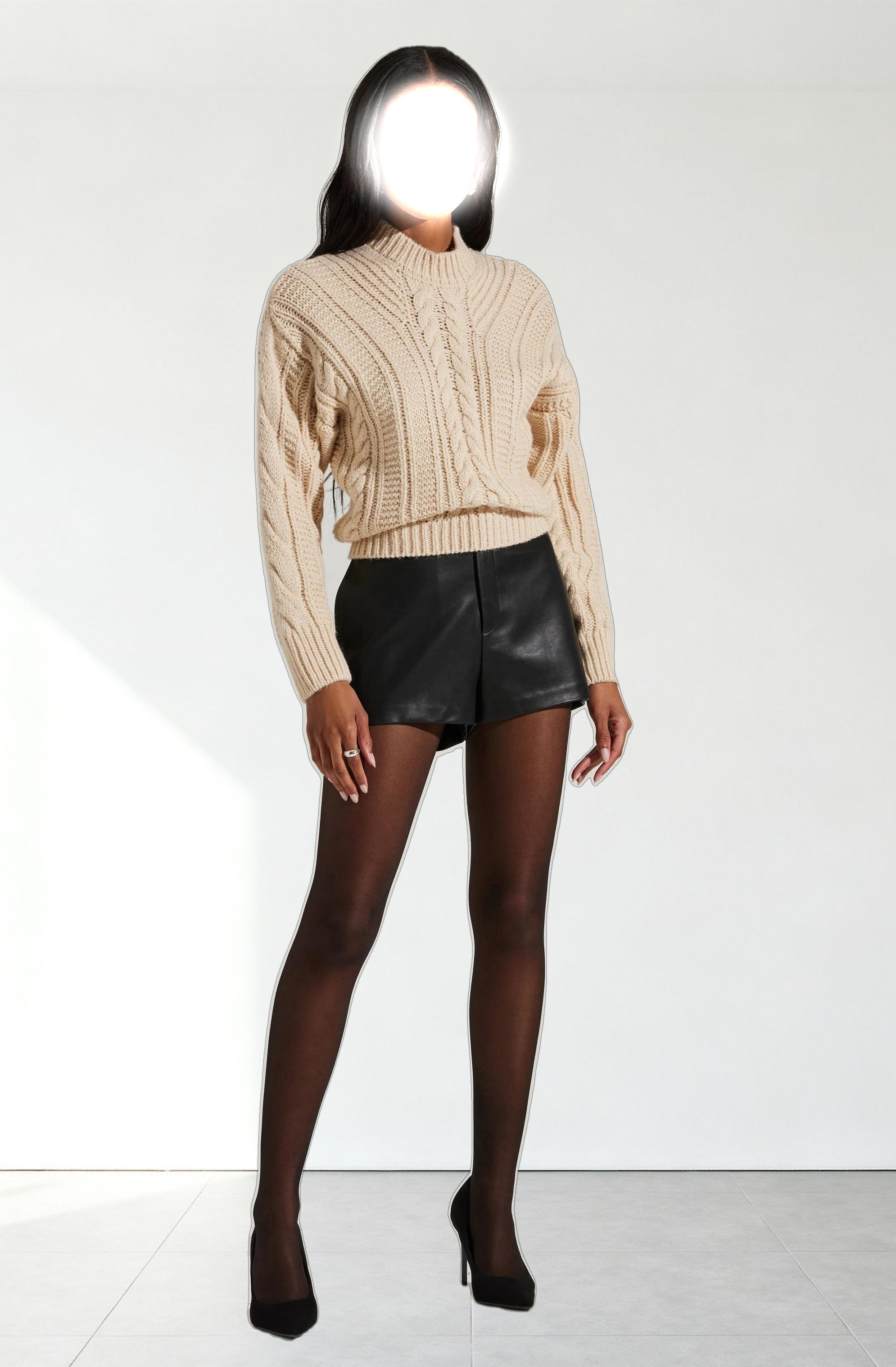 Laverne Cable Knit Tie-Back Sweater