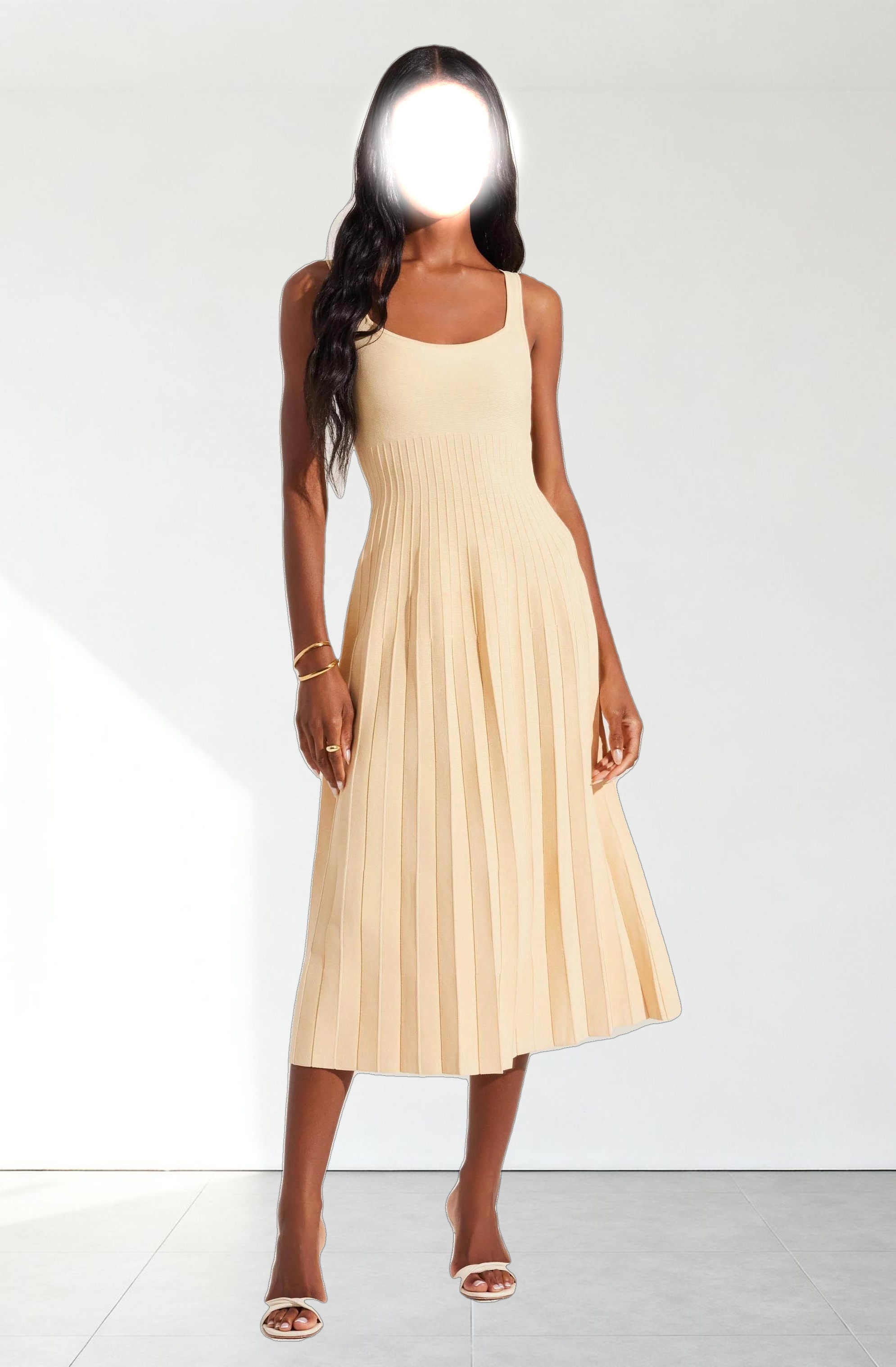 Aylin Pleated Midi Sweater Dress