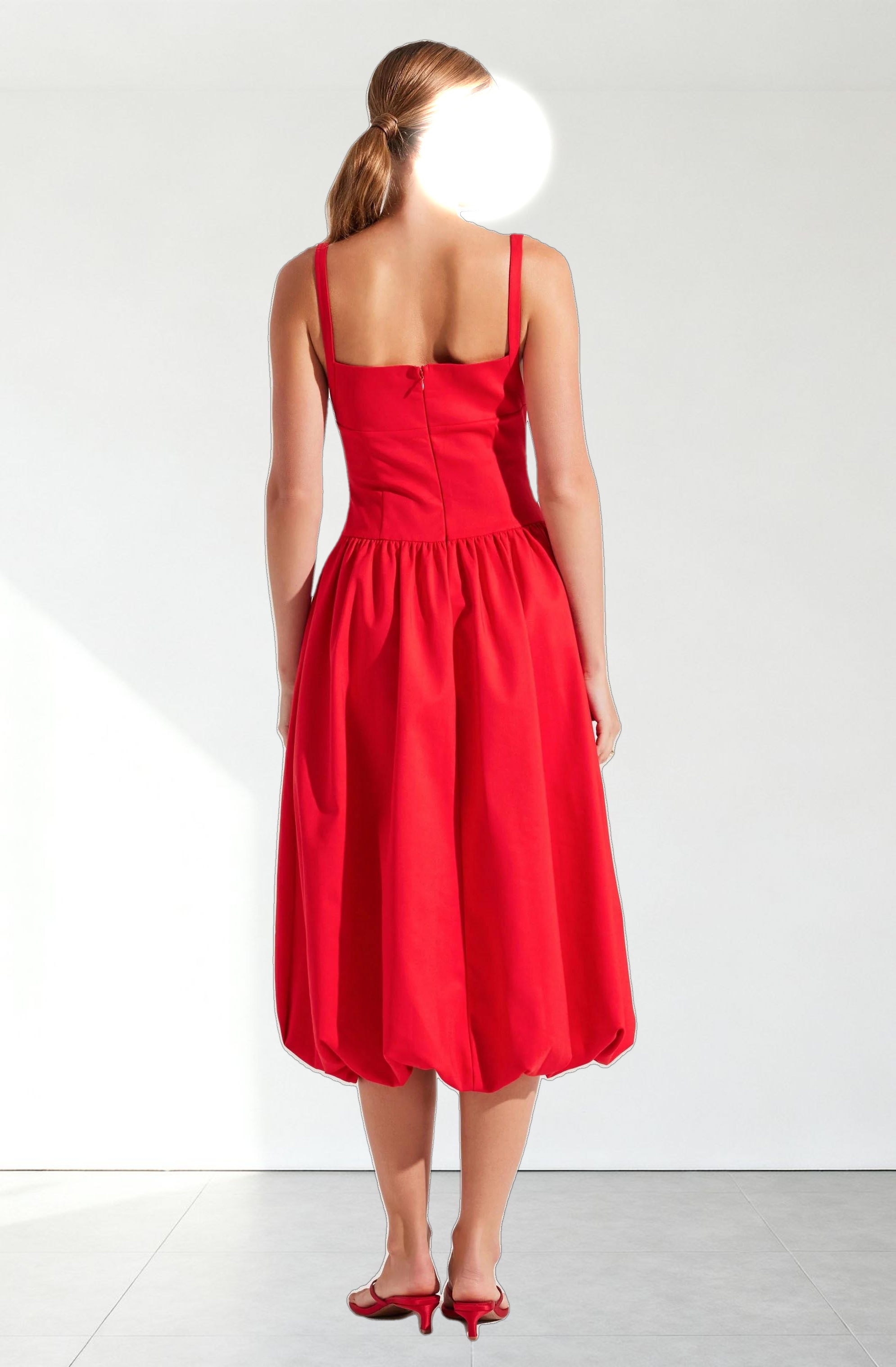 Jevi Sleeveless Bubble Midi Dress