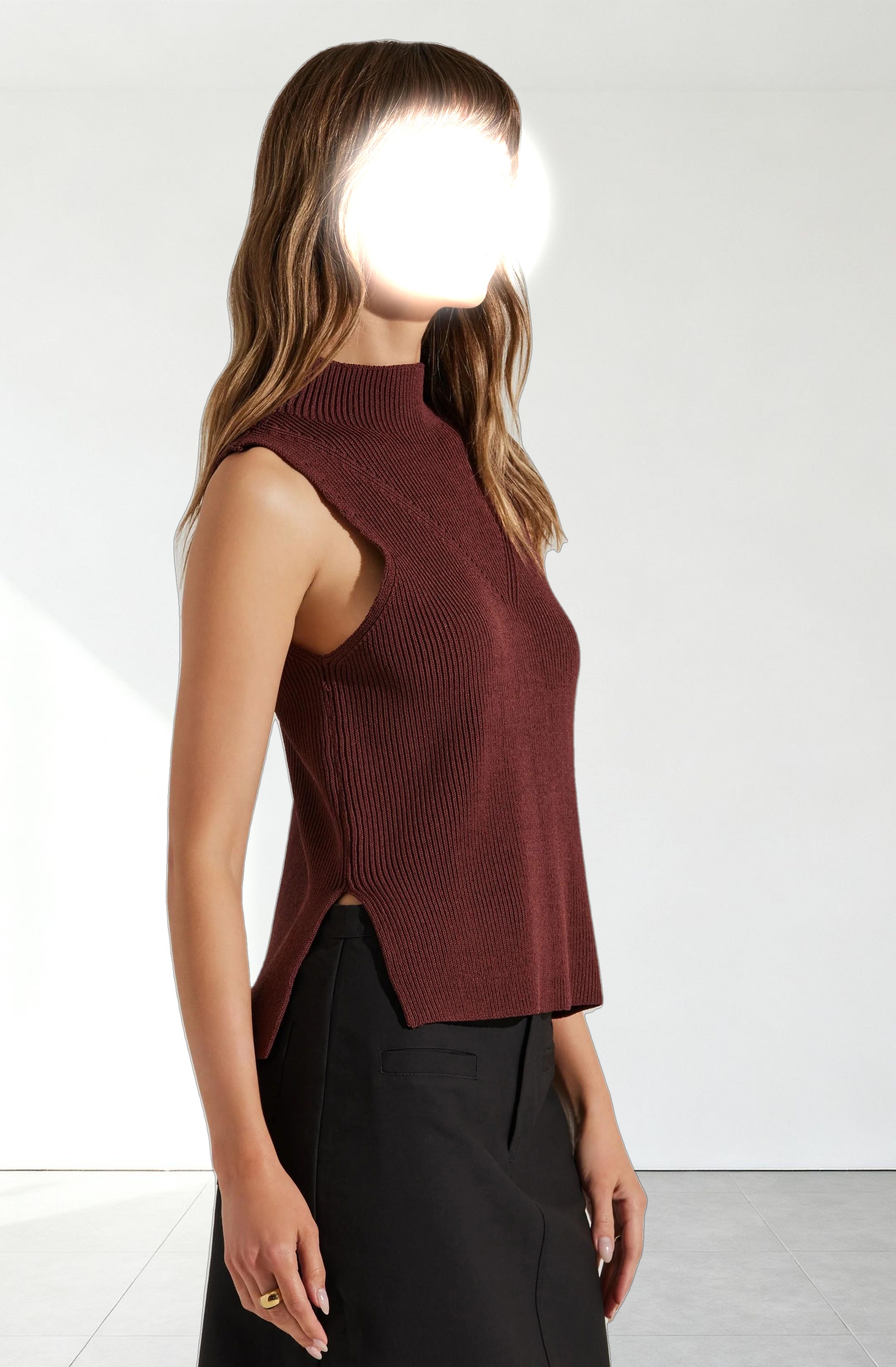 Zea Mock Neck Sleeveless Sweater