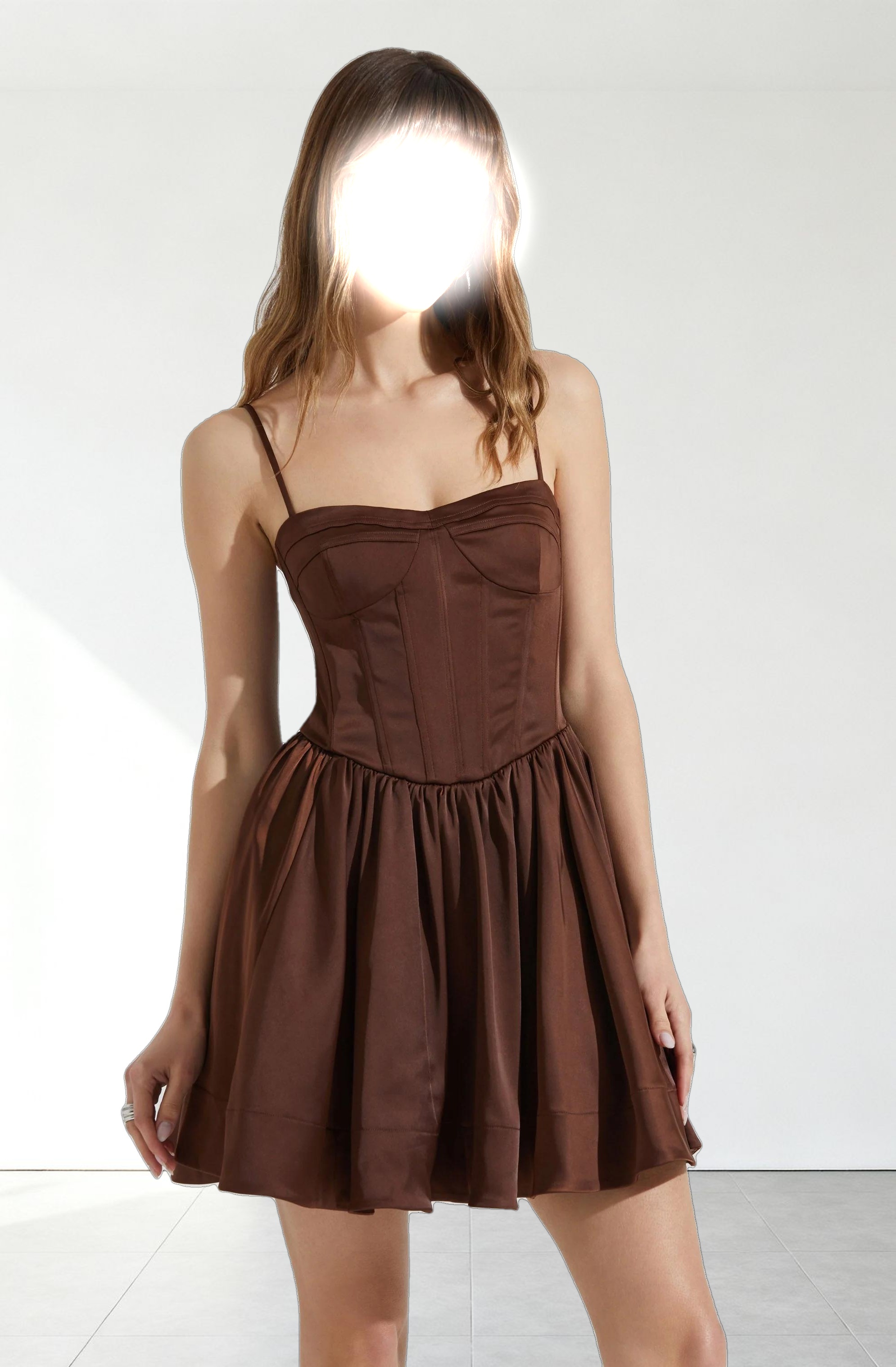 Linelly Bustier Mini Skater Dress