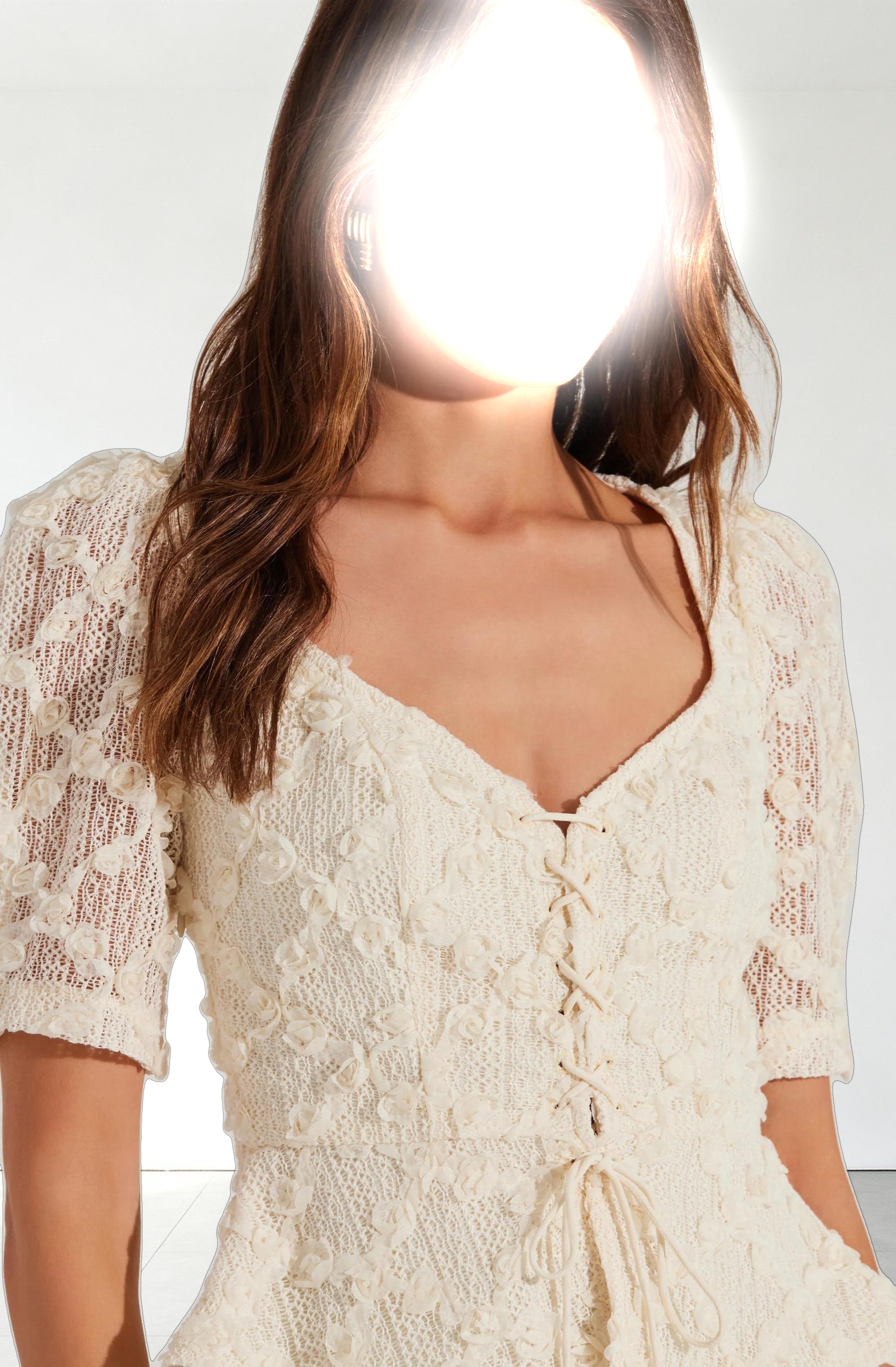 Cherian Floral Appliqué Lace Top