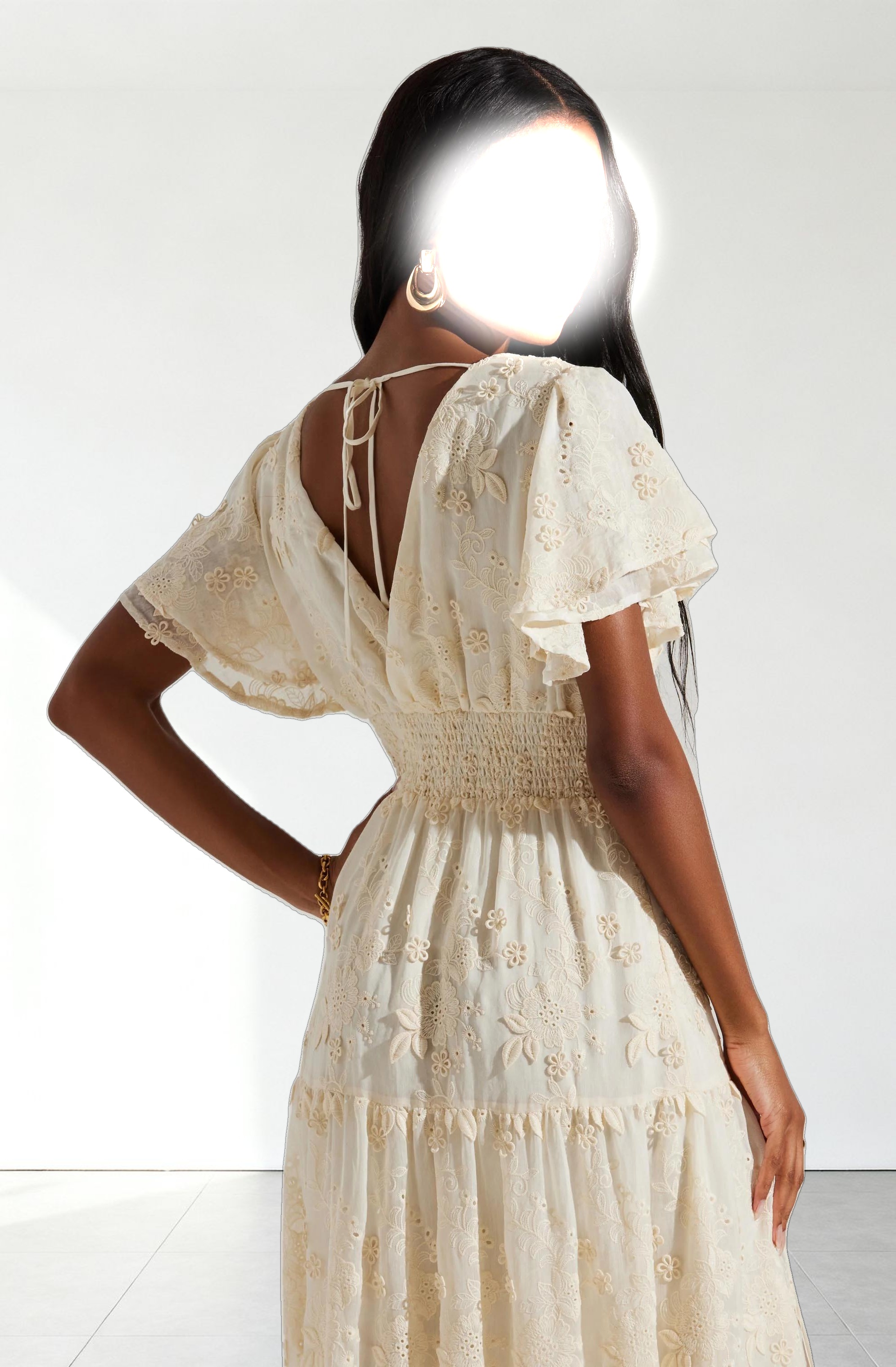 Junia Embroidered Tiered Maxi Dress