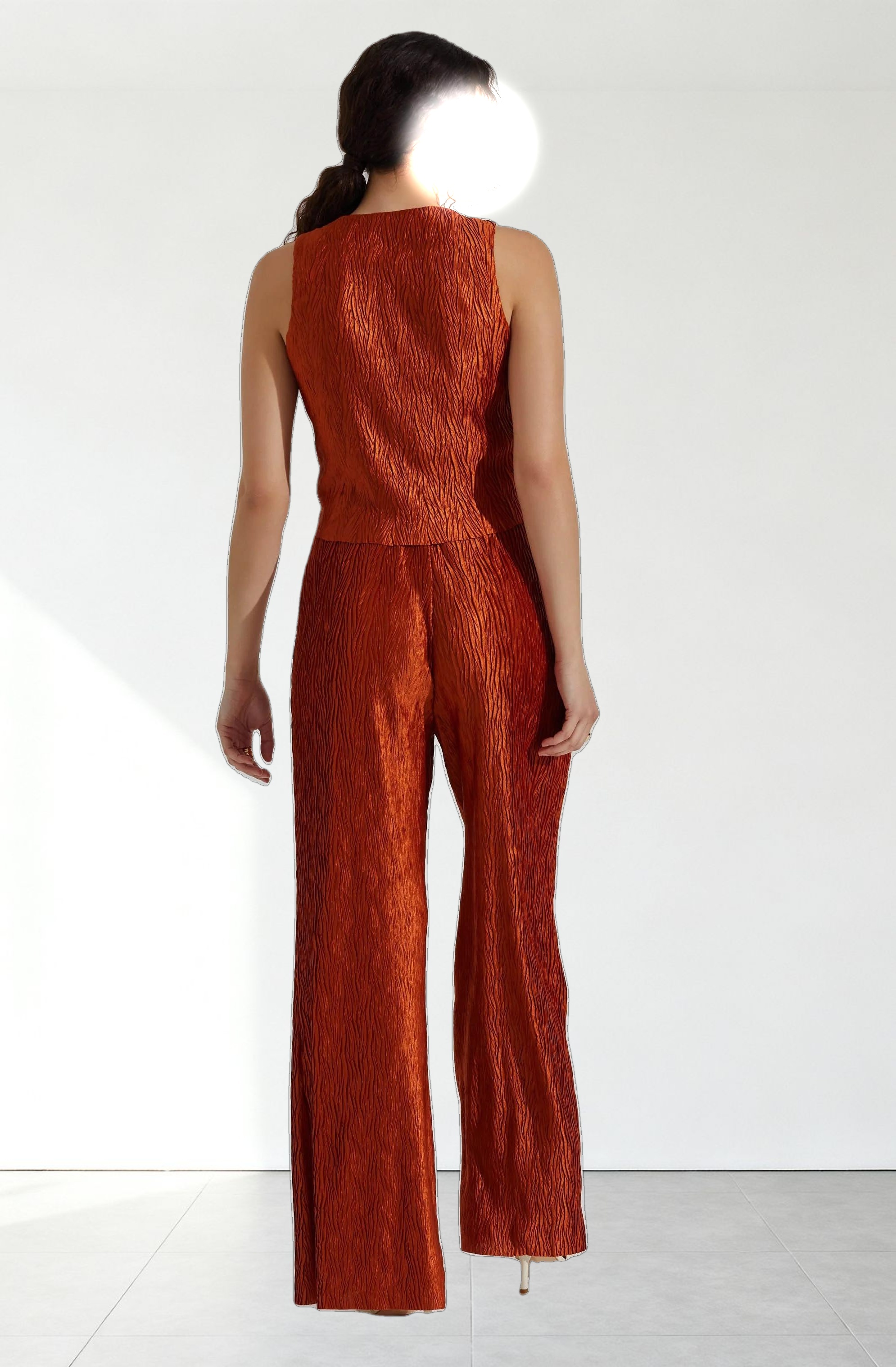 Wide Leg Plisse Pants