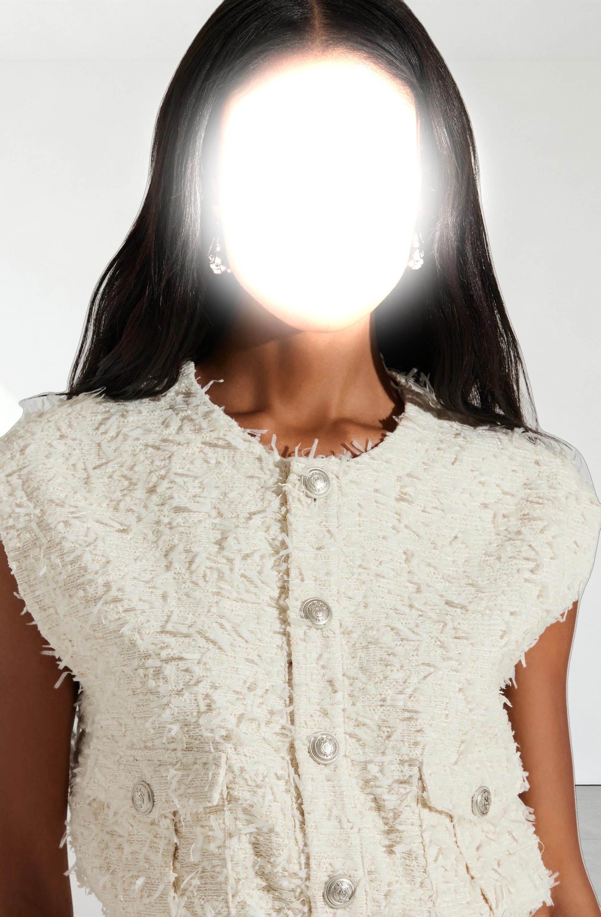 Pedrine Textured Tweed Vest