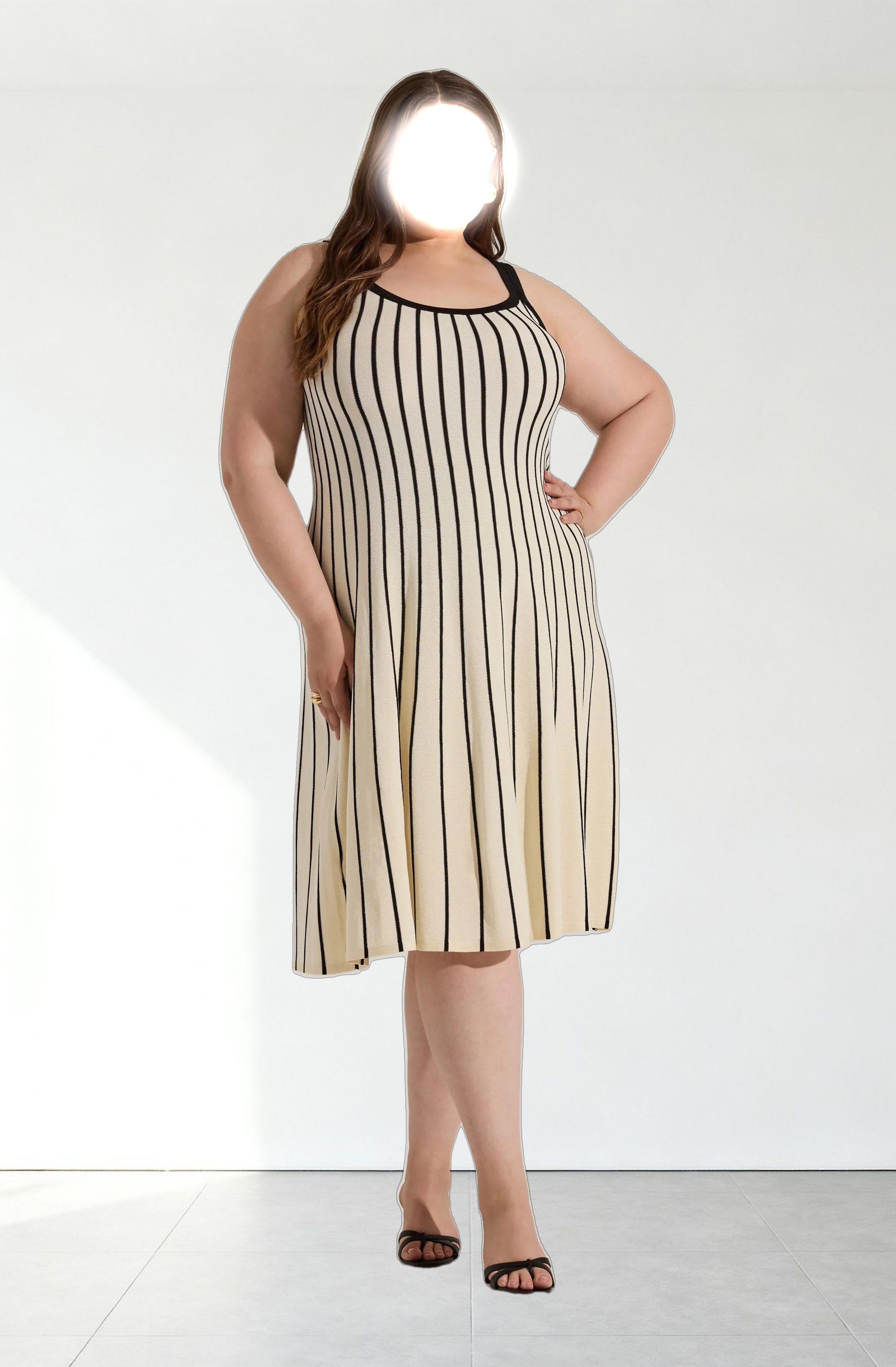 Irecia Stripe Sweater Midi Dress