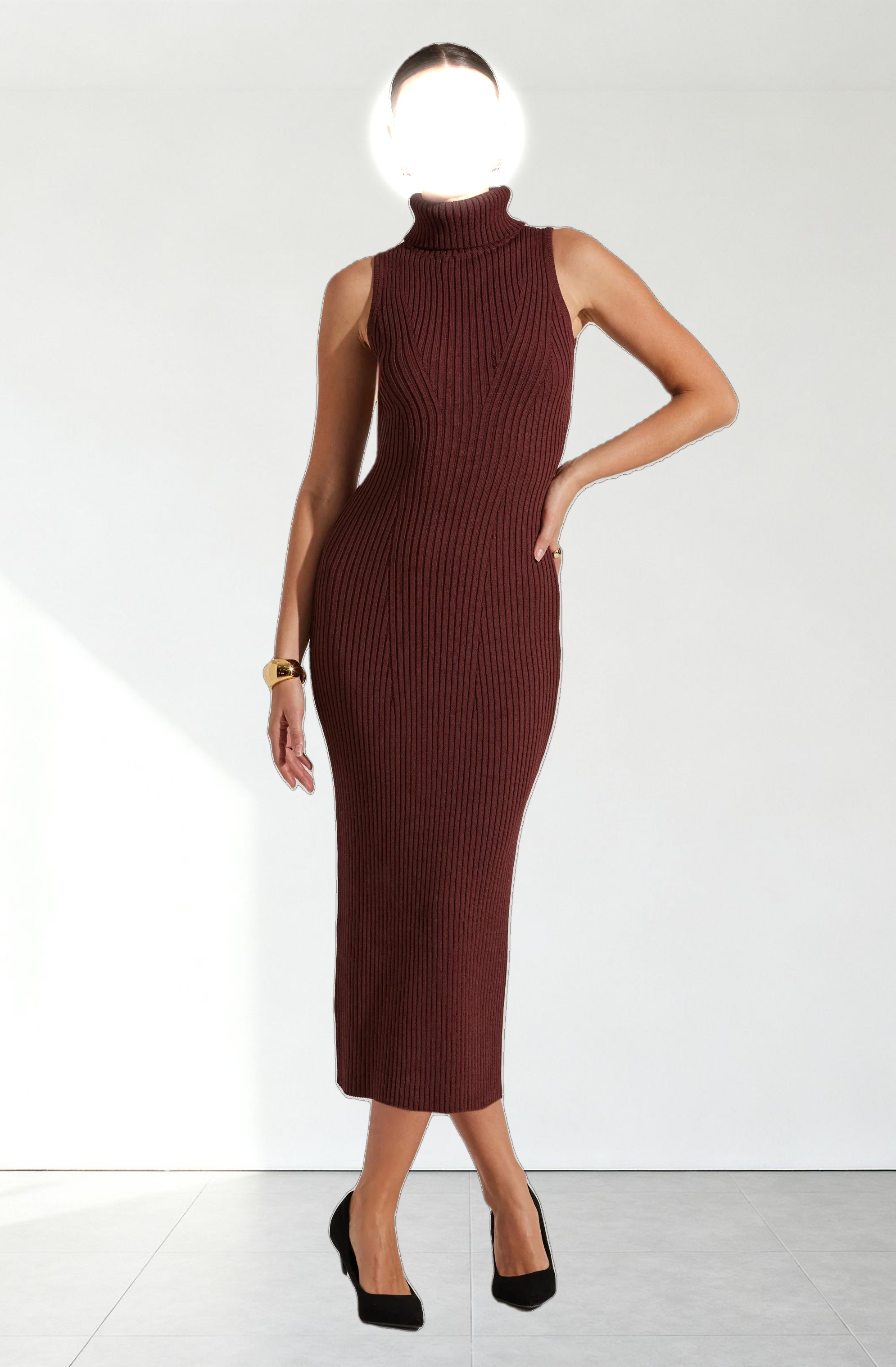 Channary Sleeveless Turtleneck Sweater Dress