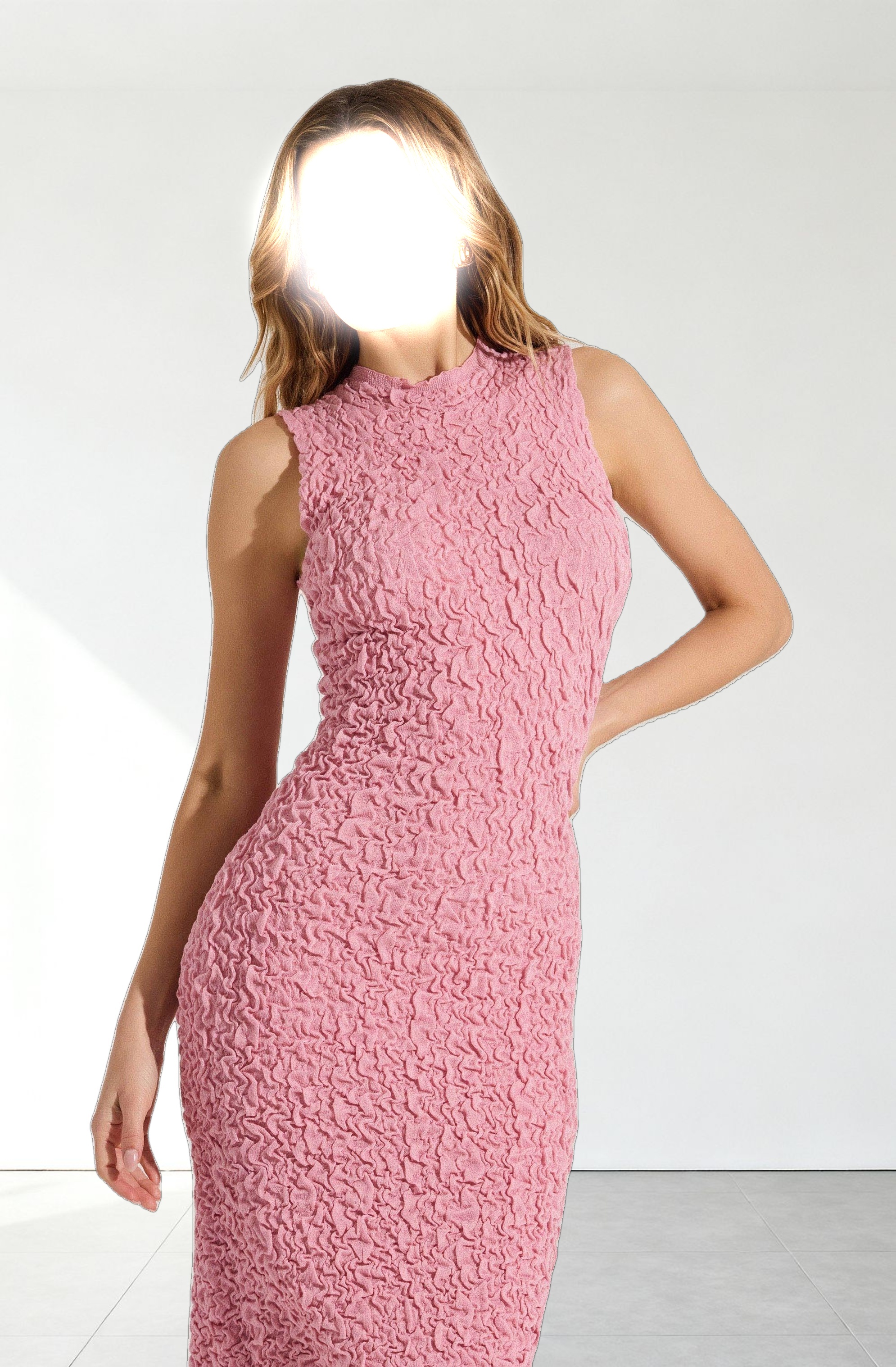 Textured Bodycon Midi Dress