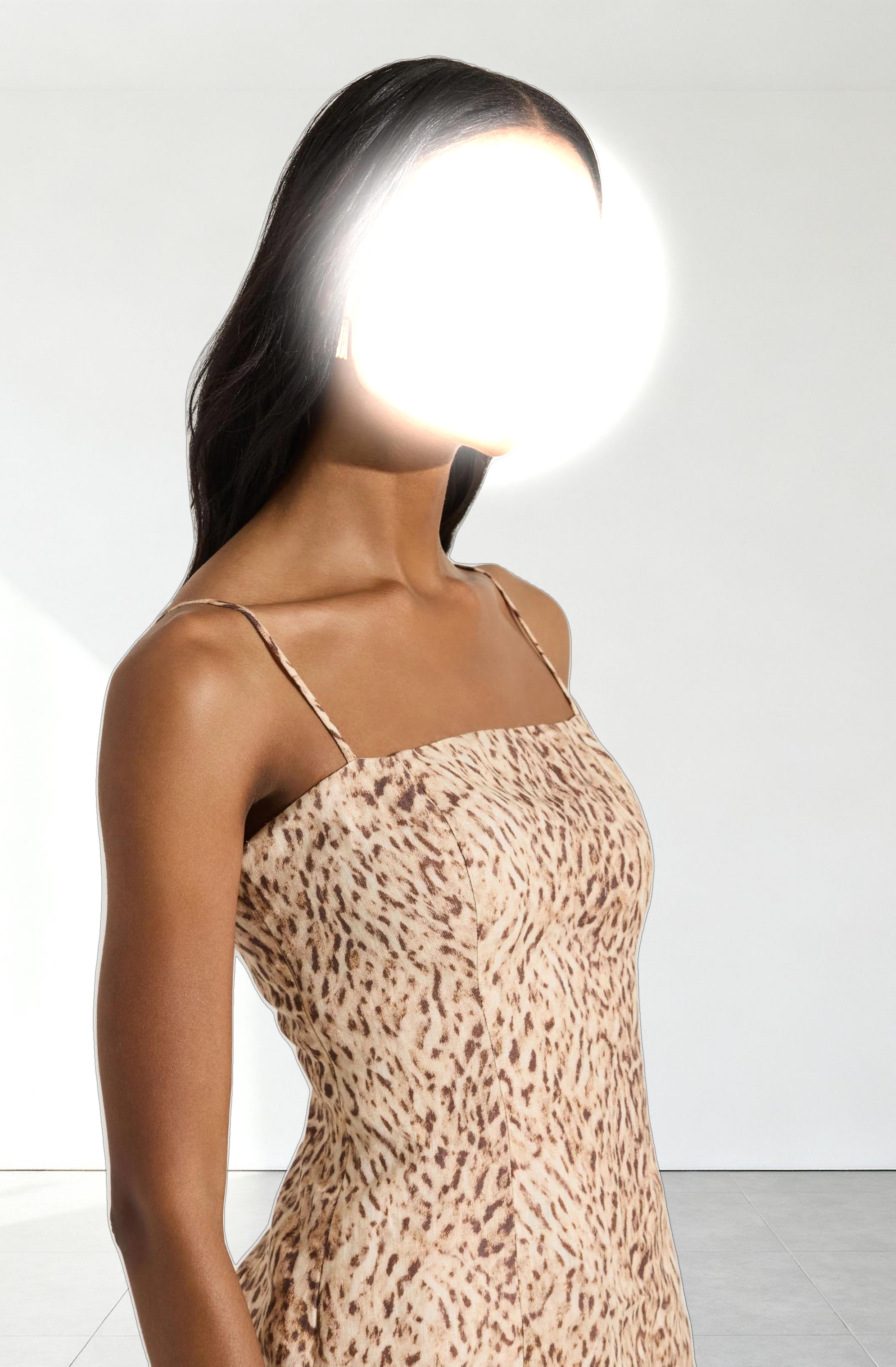 Linen Leopard Mini Dress