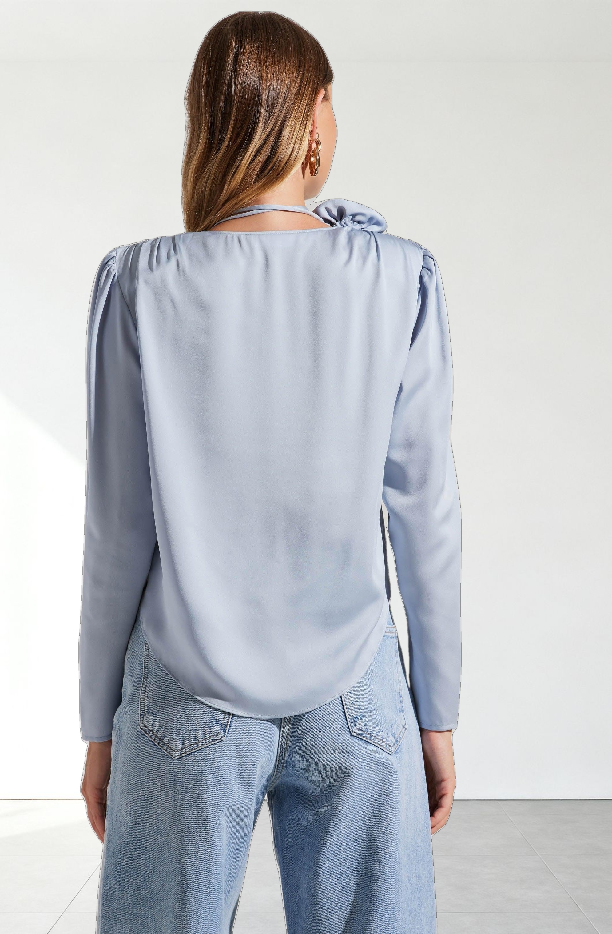 Lovisa Satin Long Sleeve Corsage Top