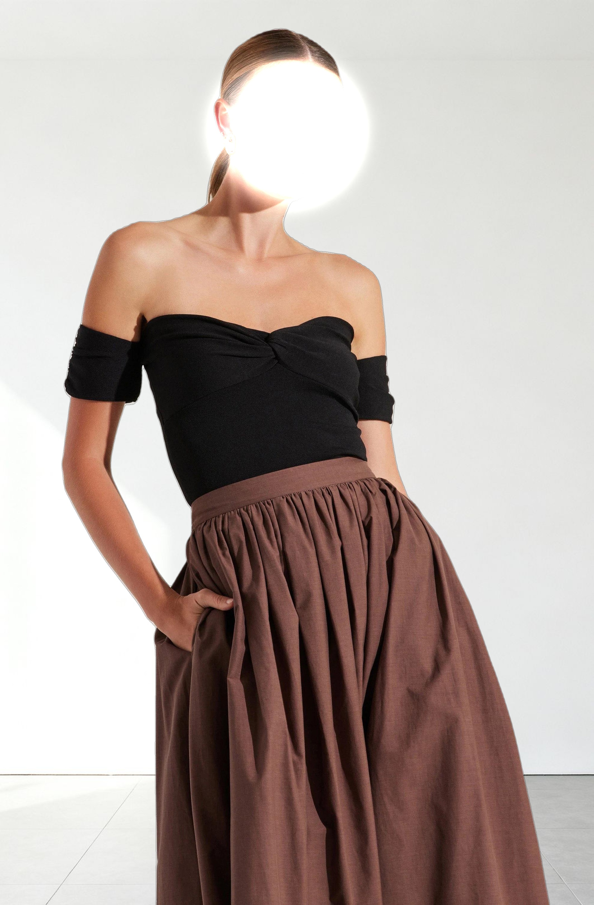 Twist Front Off Shoulder Top