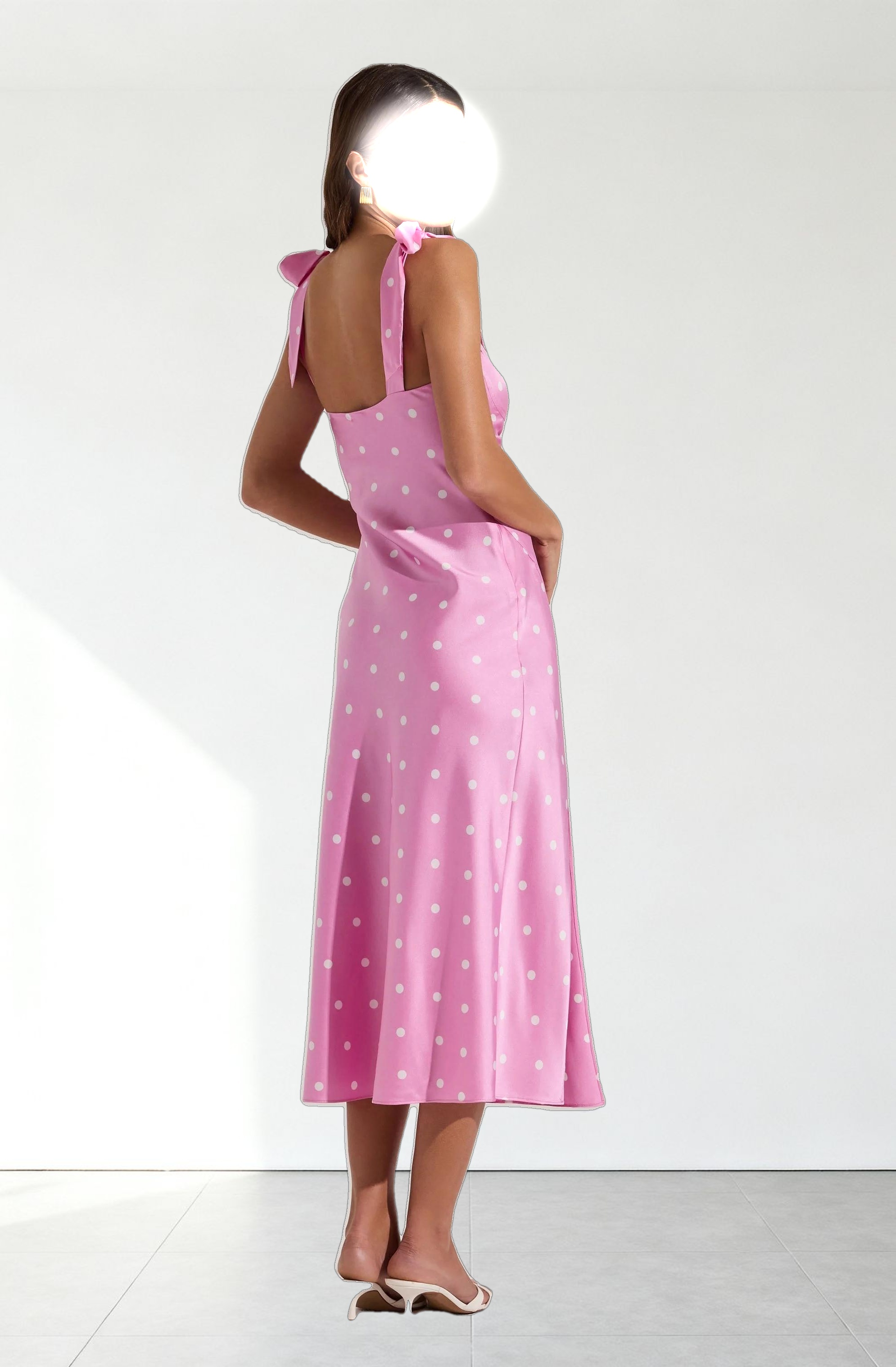 Sweetheart Bow Strap Midi Dress