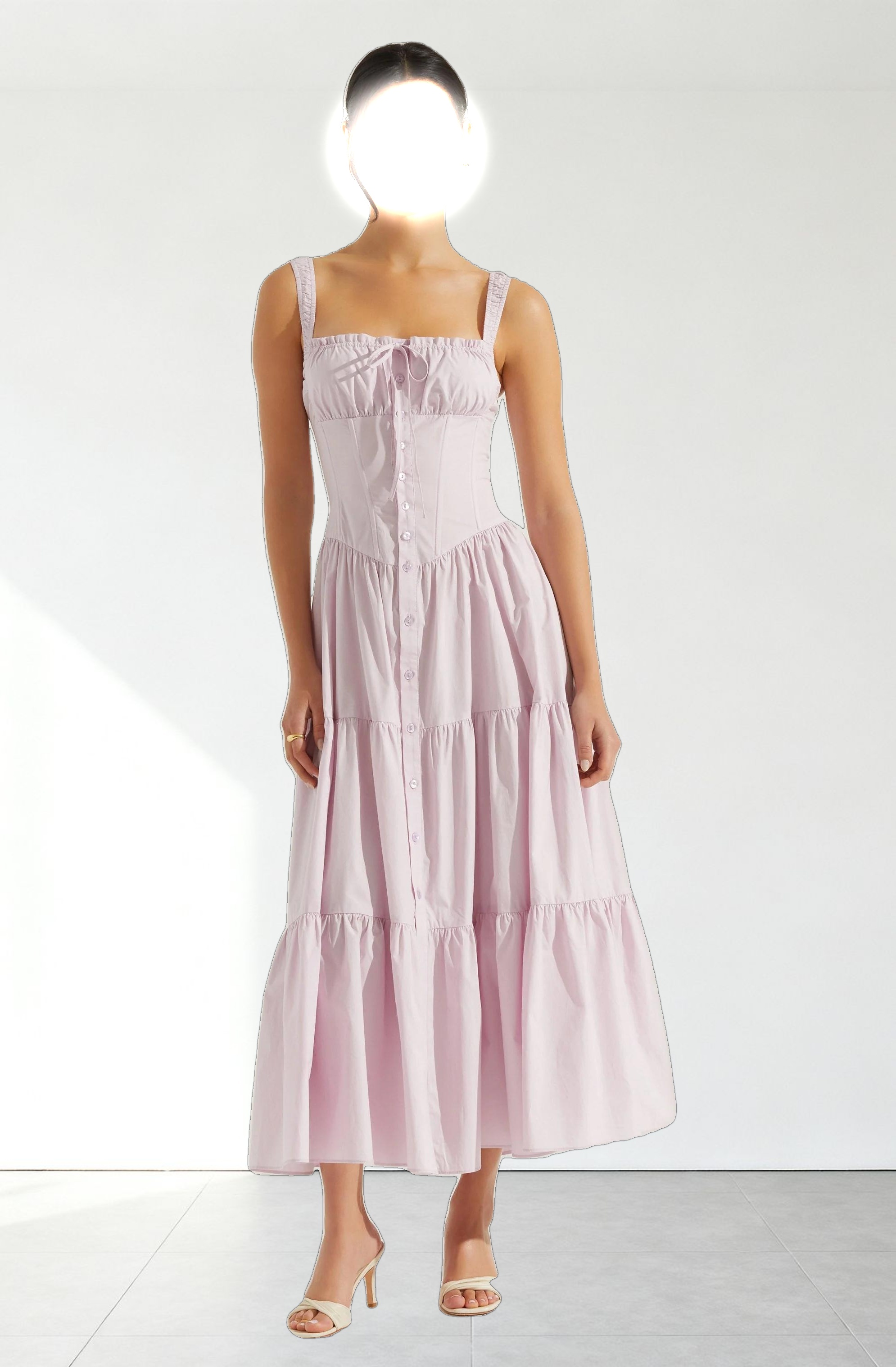 Temperance Tiered Milkmaid Maxi Dress