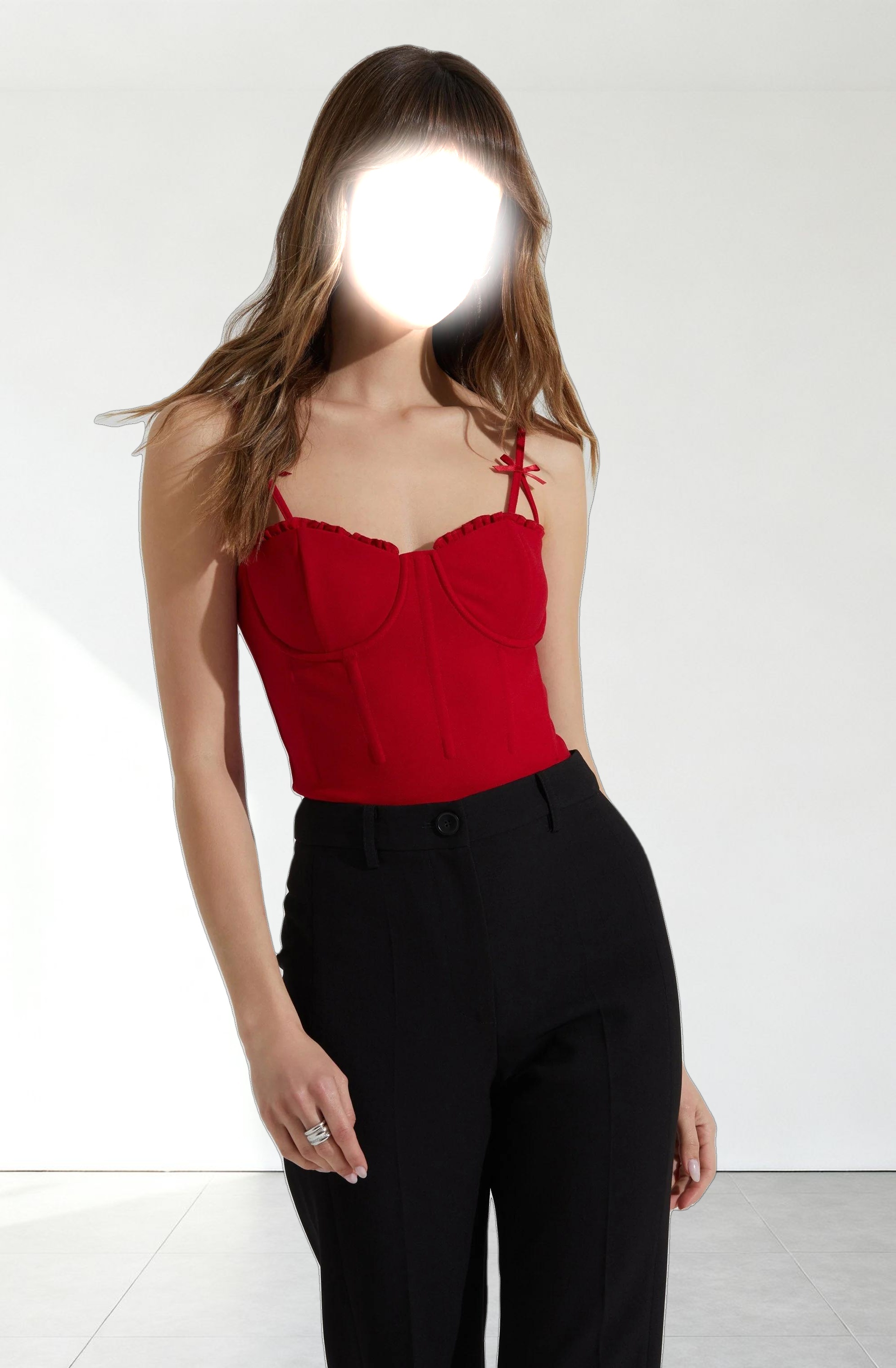 Adana Bow Detail Bustier Top