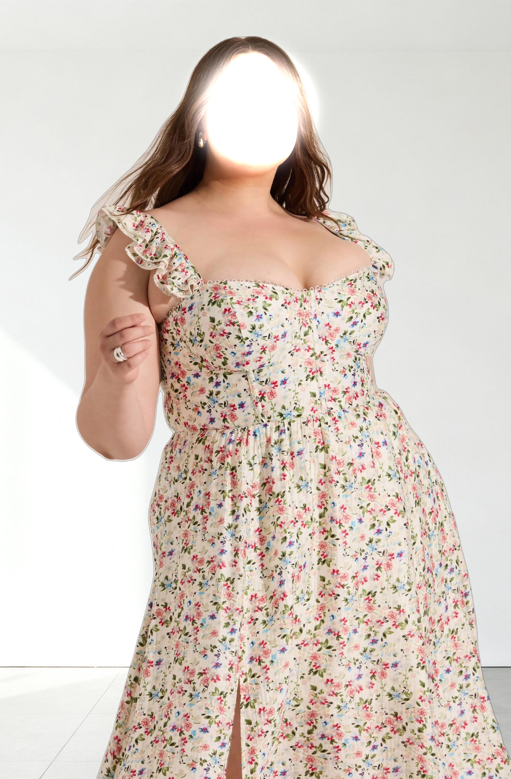 Wedelia Floral Bustier Midi Dress
