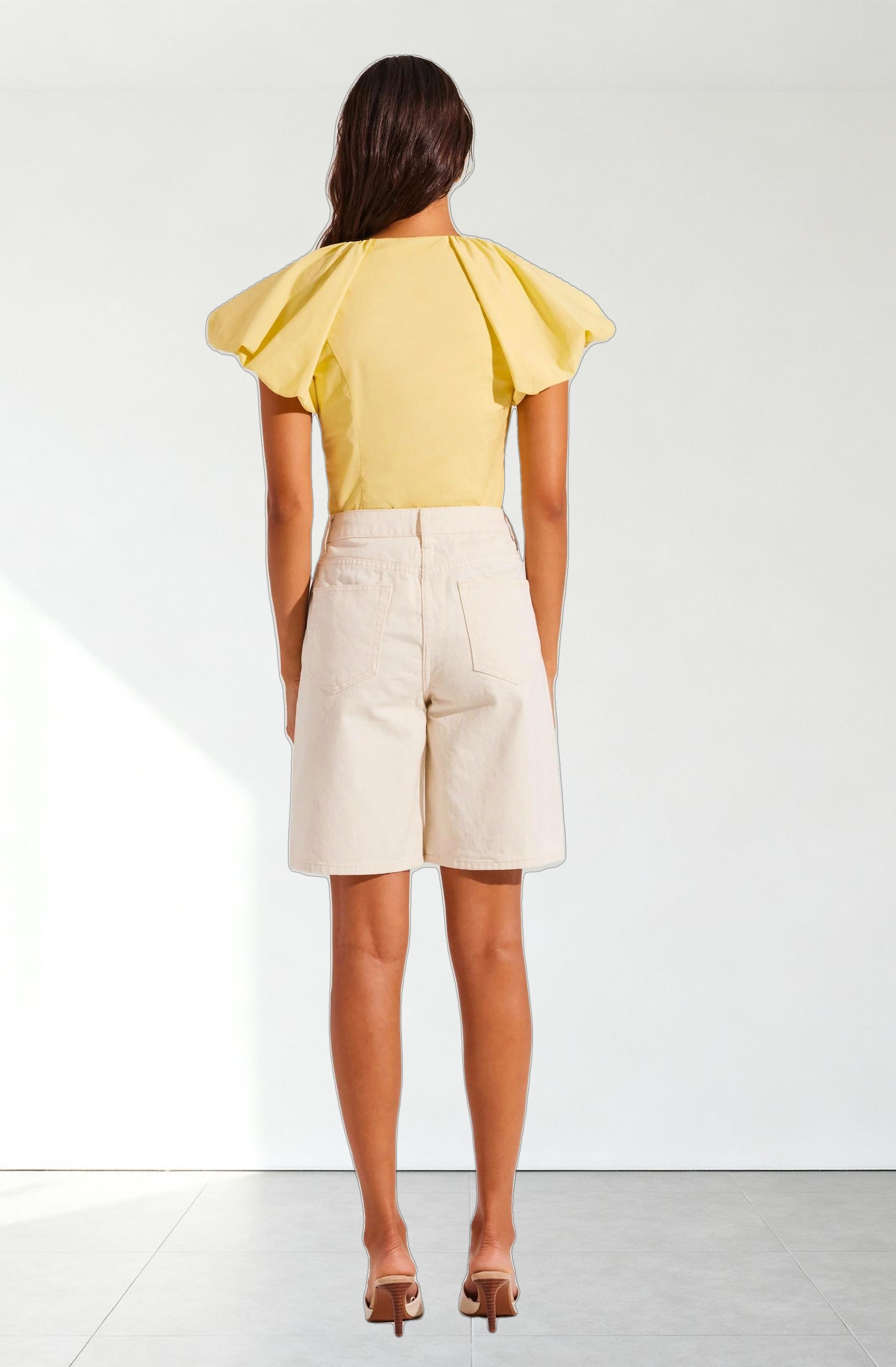 Aine Poplin Puff Sleeve Top