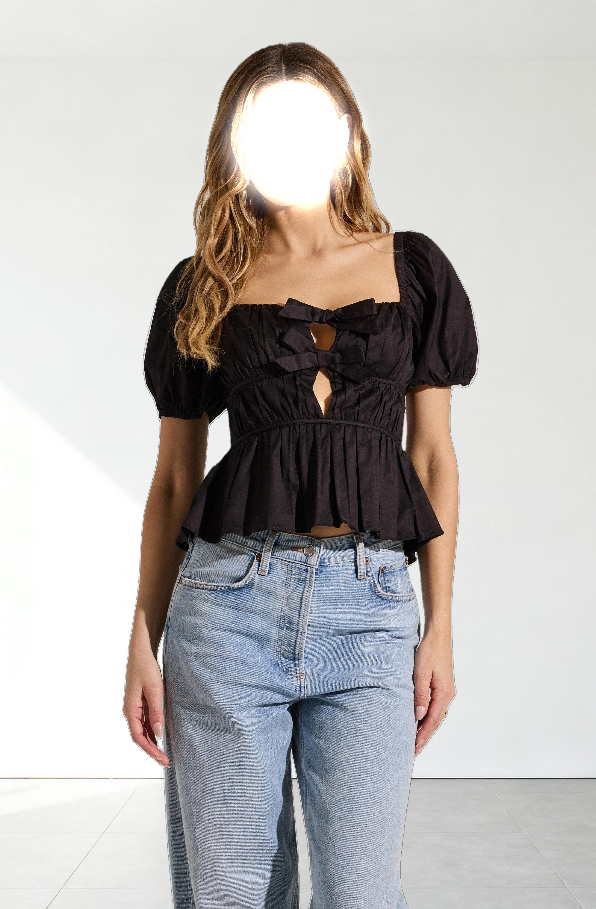 Bow Front Peplum Top