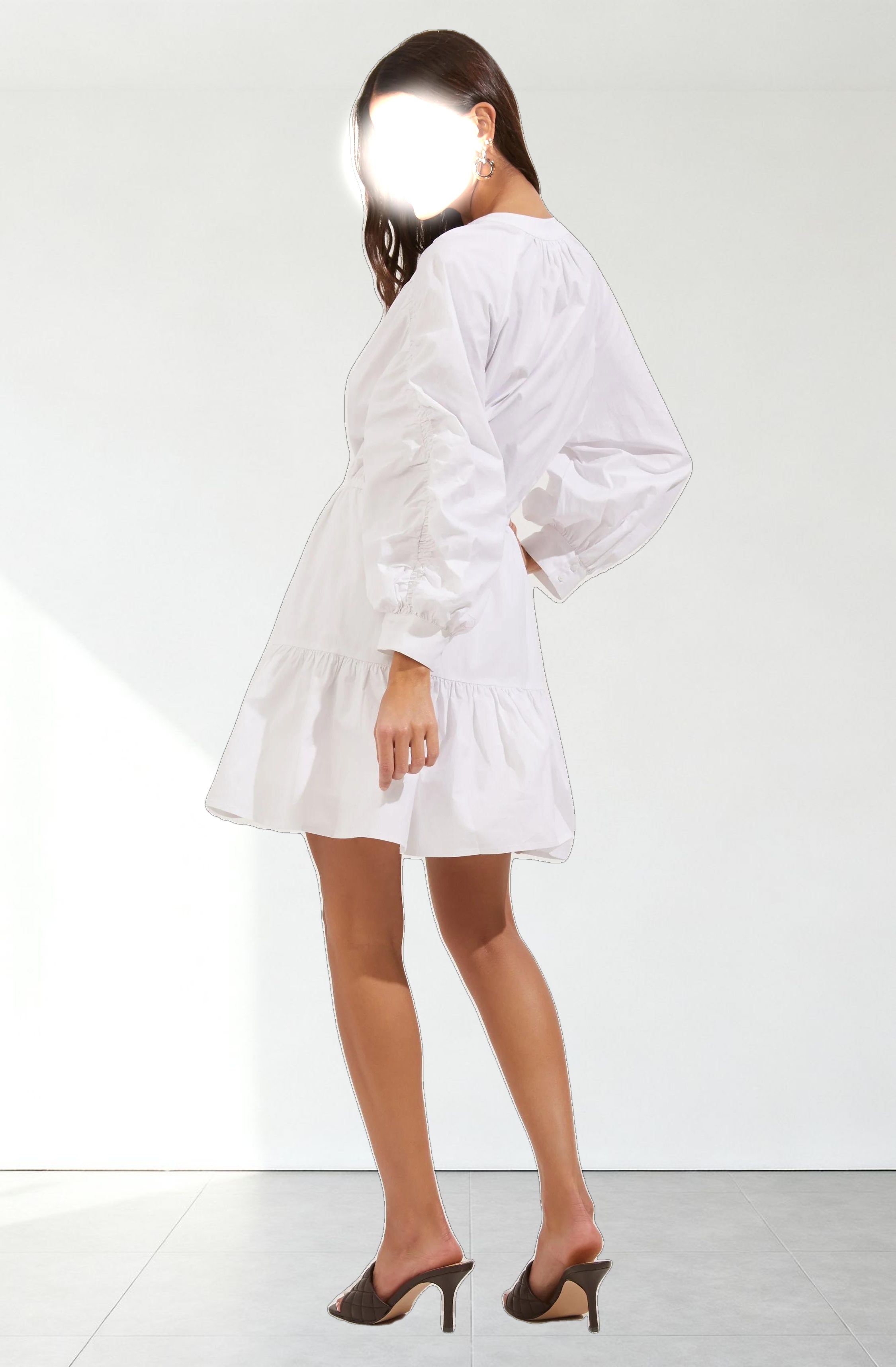 Ruched Long Sleeve Dress