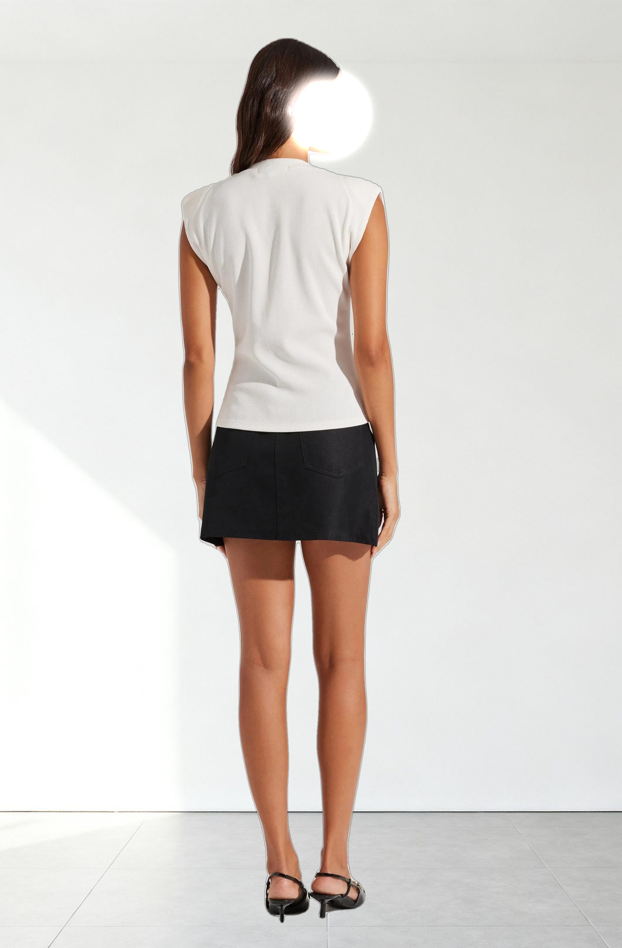 Cinched Waist Ribbed Knit Top