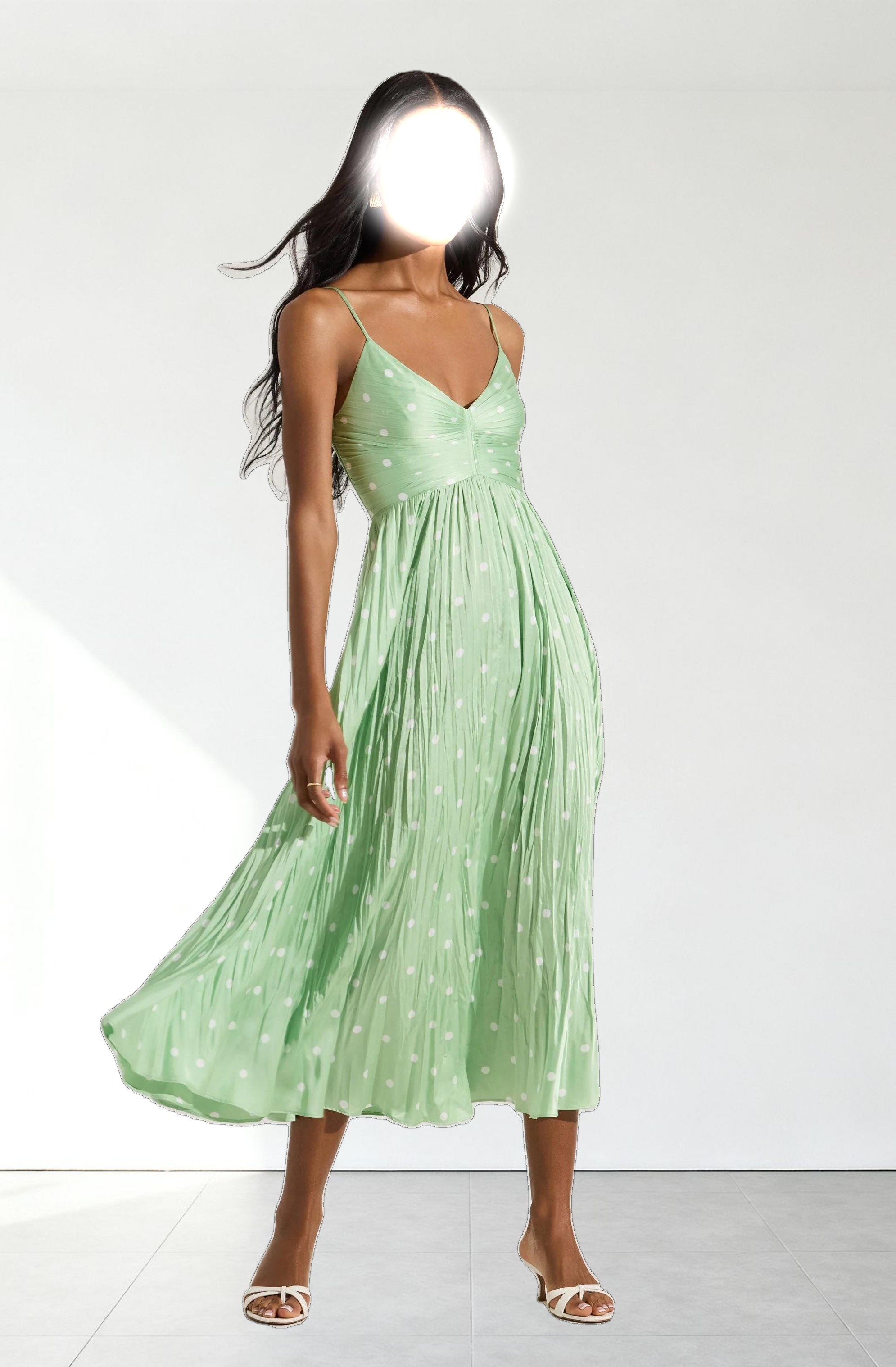 Maeve Printed Pleated Midi Dress