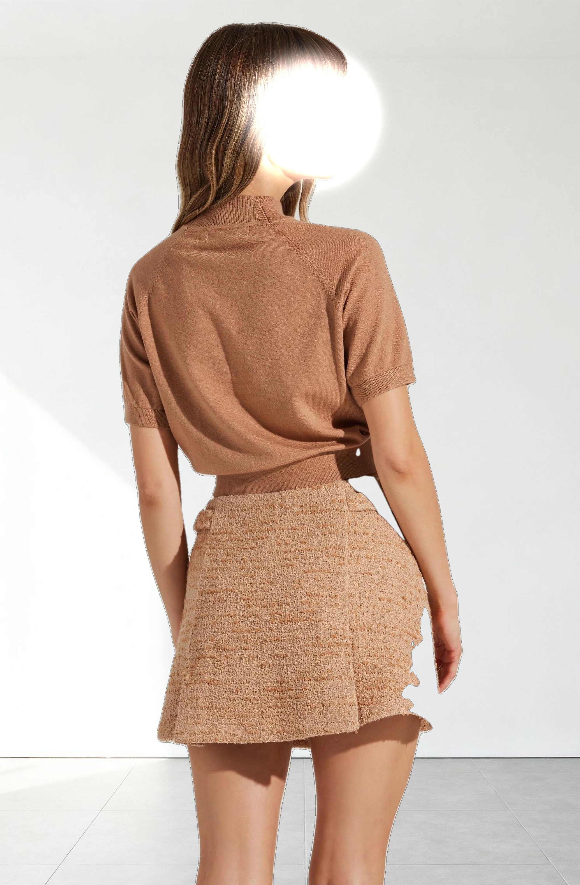 Larine Cropped Mock Neck Sweater