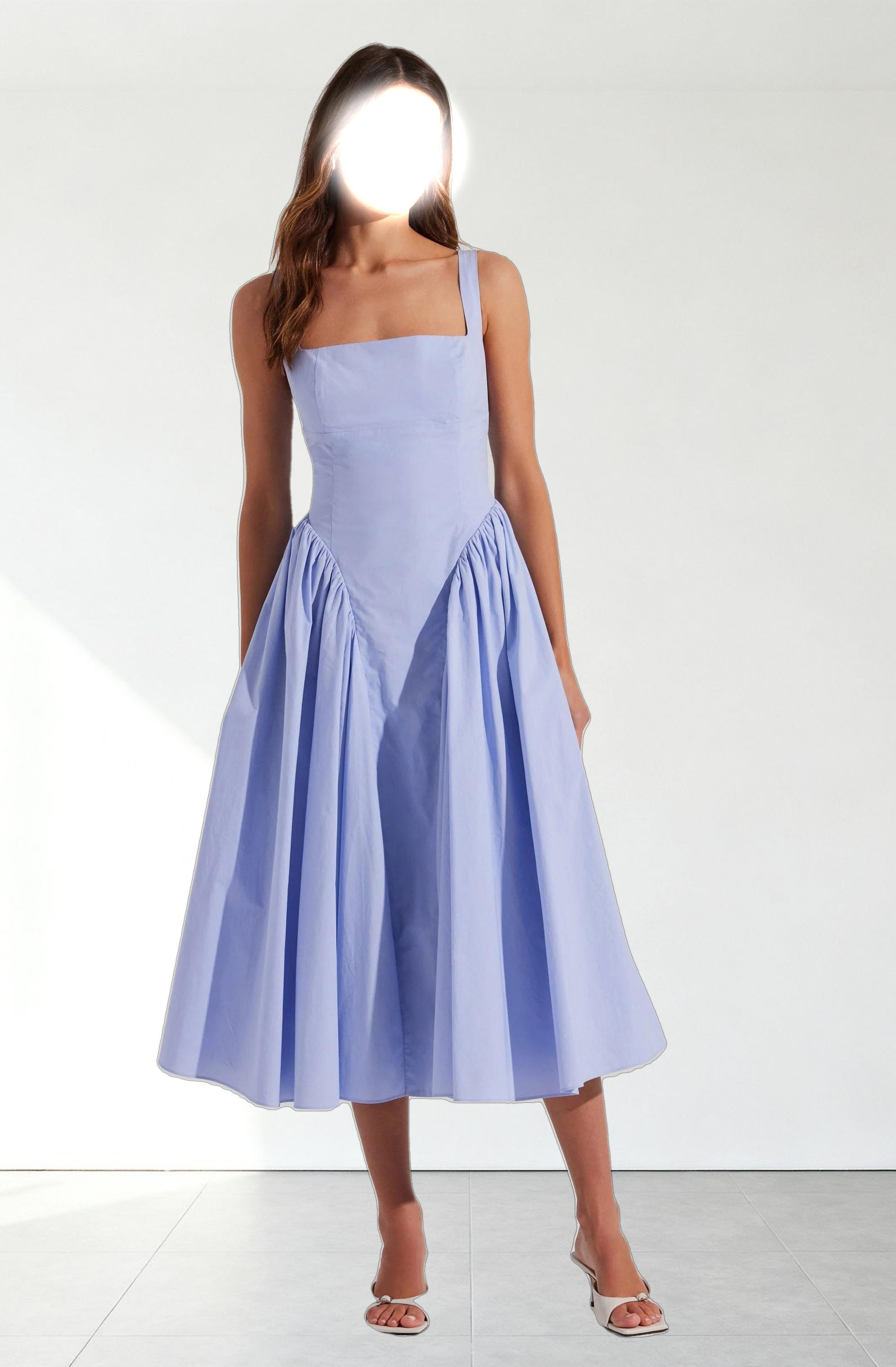 Vinya Poplin Drop Waist Dress