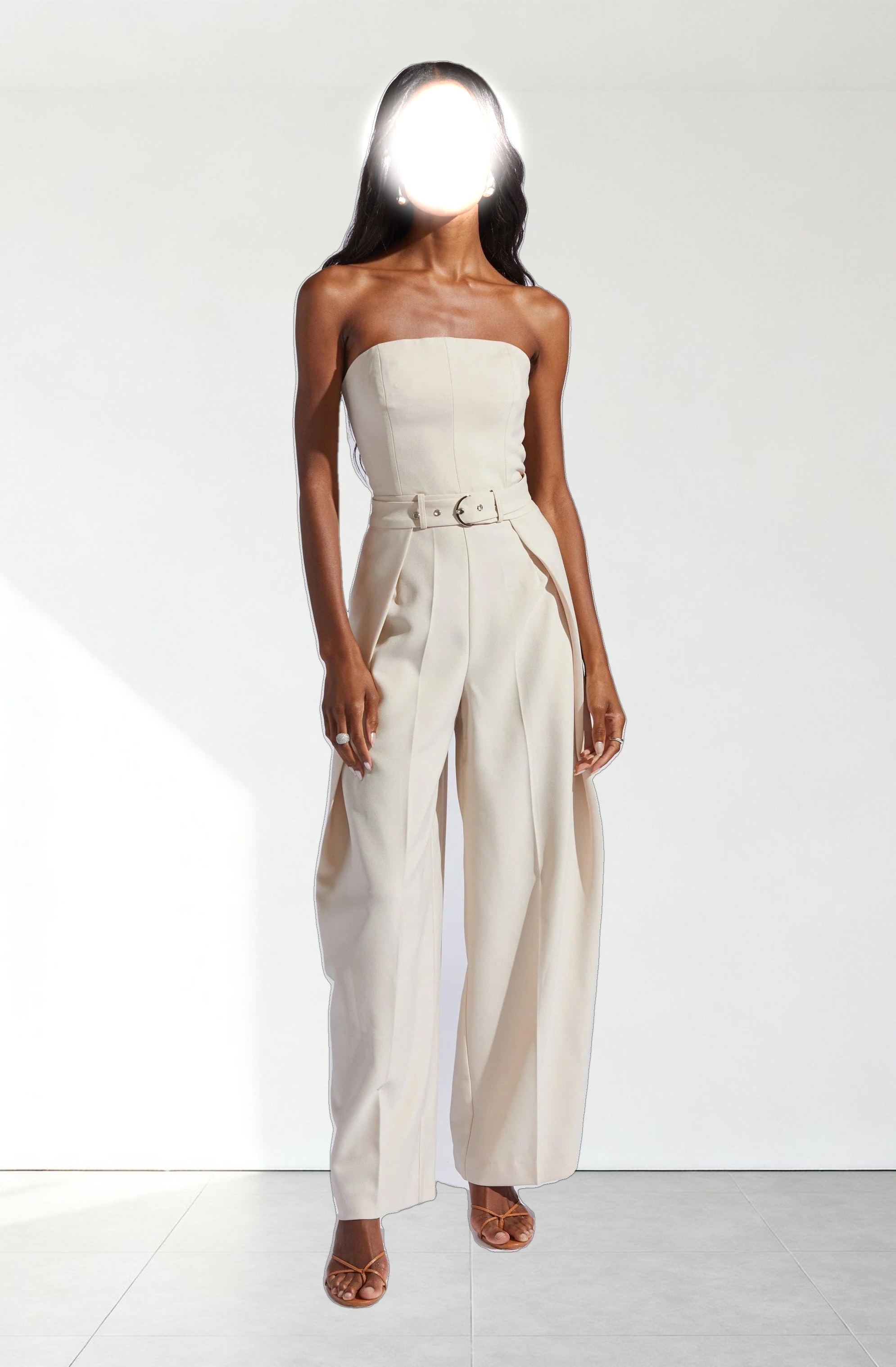 Bryony Tailored Pleat Belted Jumpsuit
