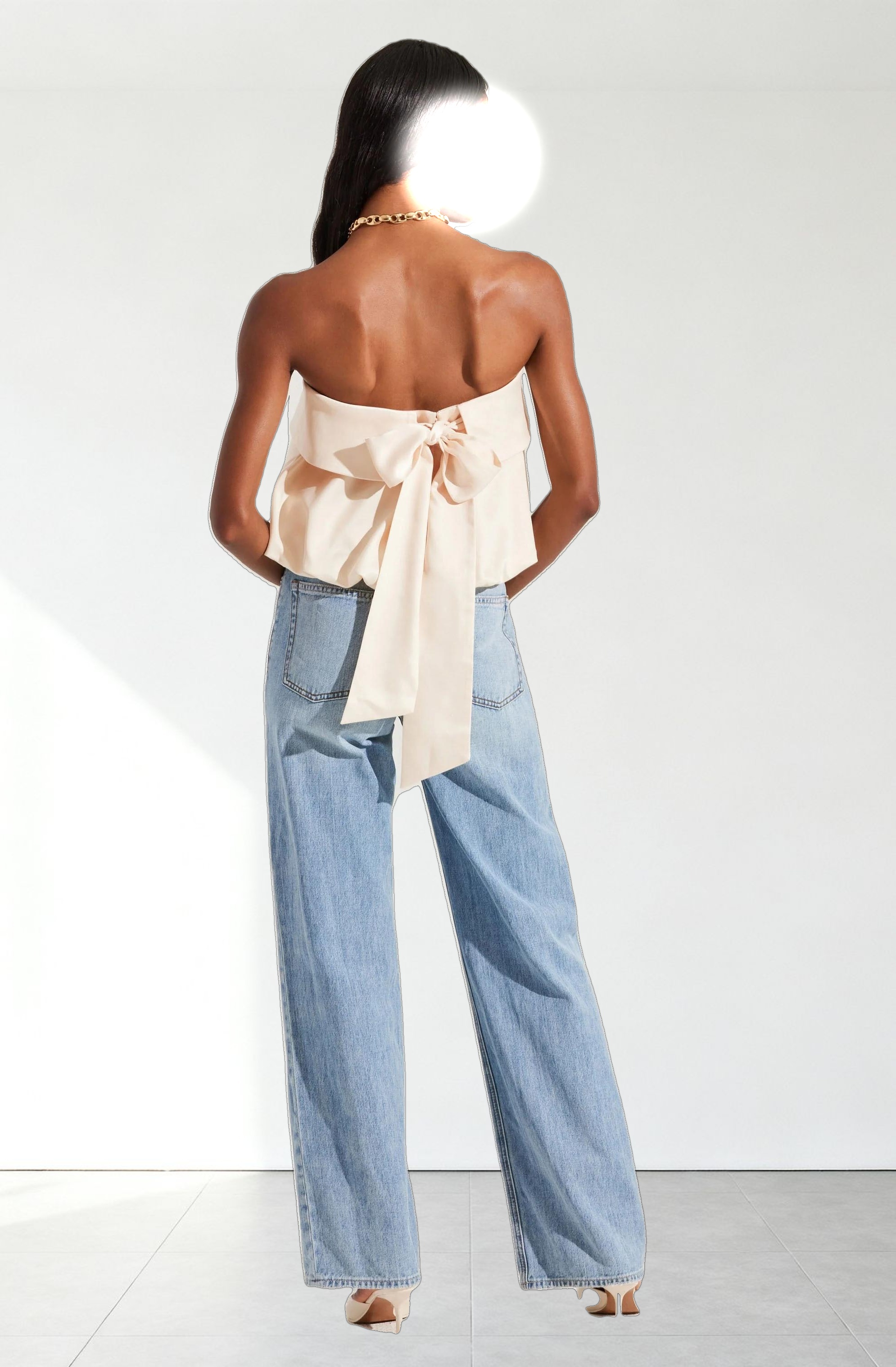 Khloe Strapless Bow Back Top