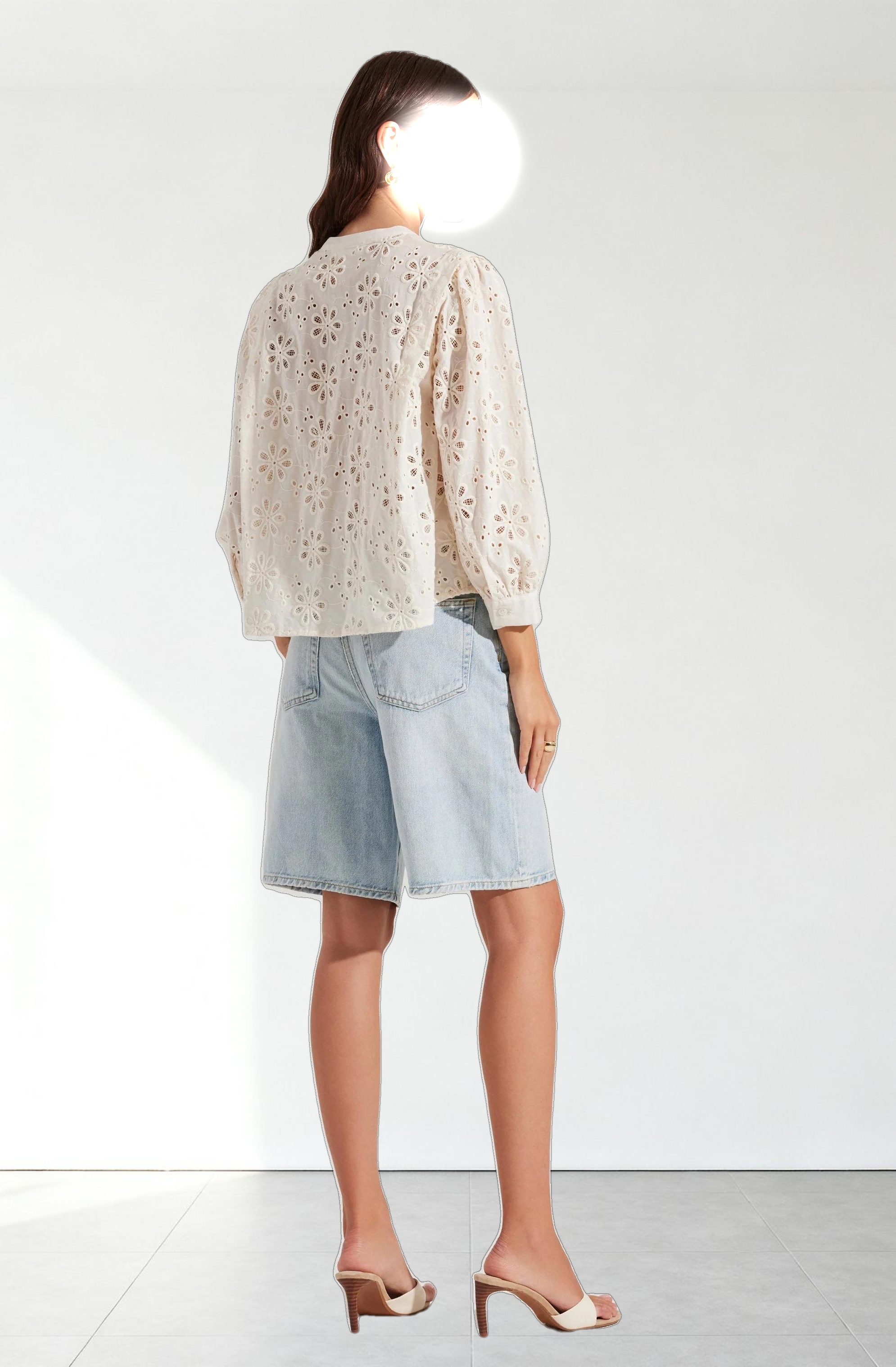 Savanna Eyelet Button Up Top