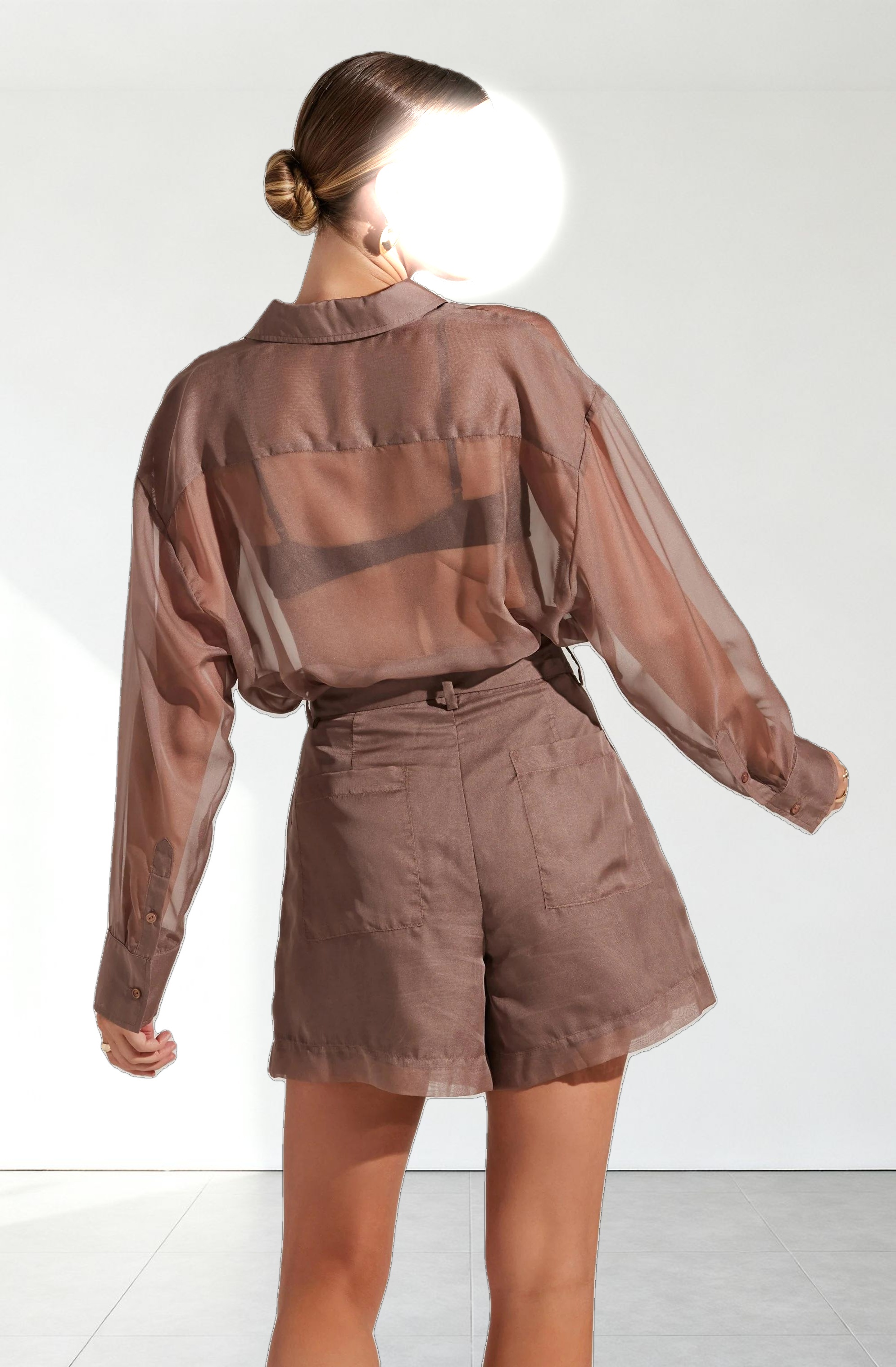 Evie Sheer Button Up Top