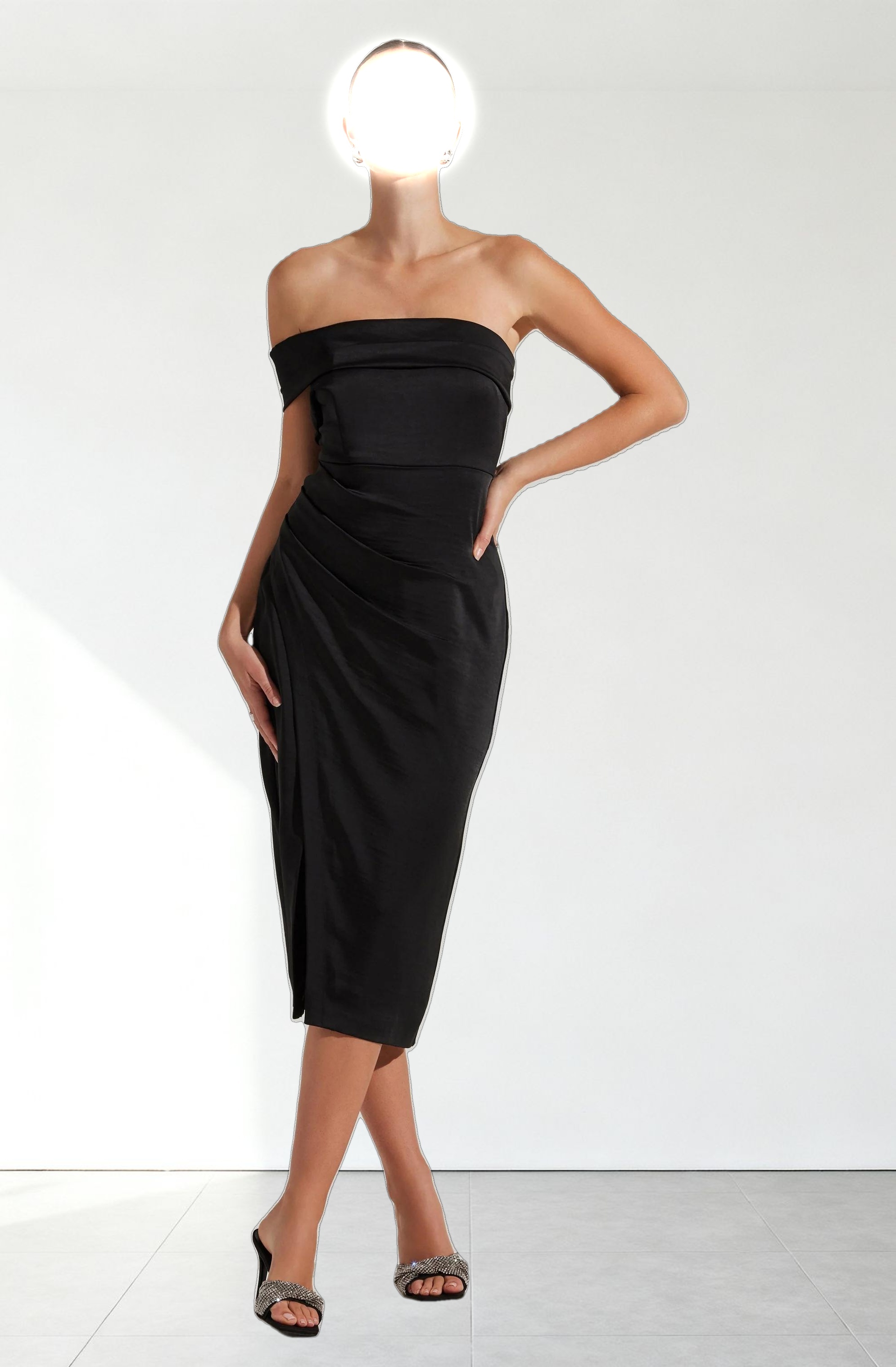 Gwyneria Off Shoulder Midi Dress