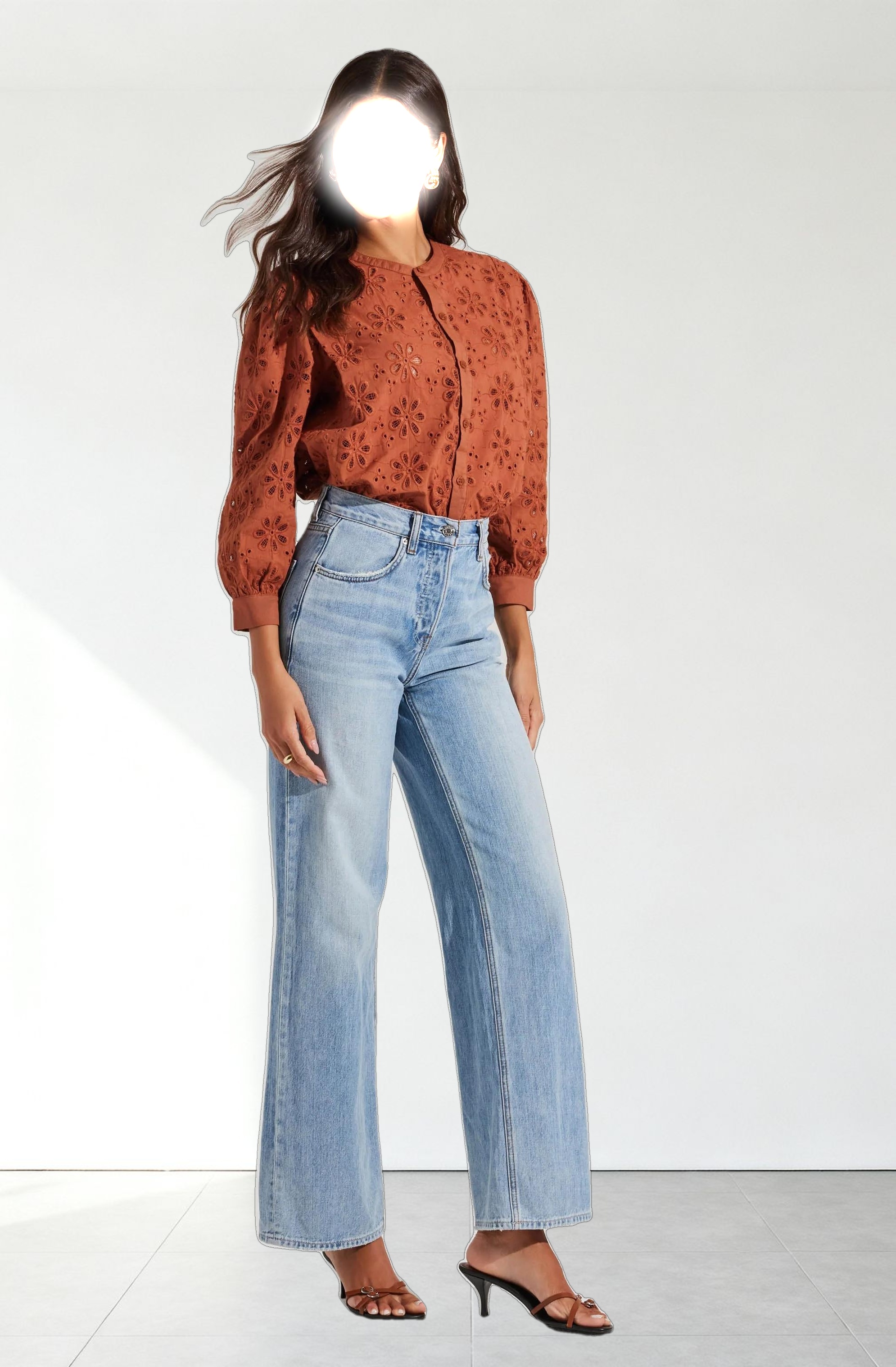 Savanna Eyelet Button Up Top