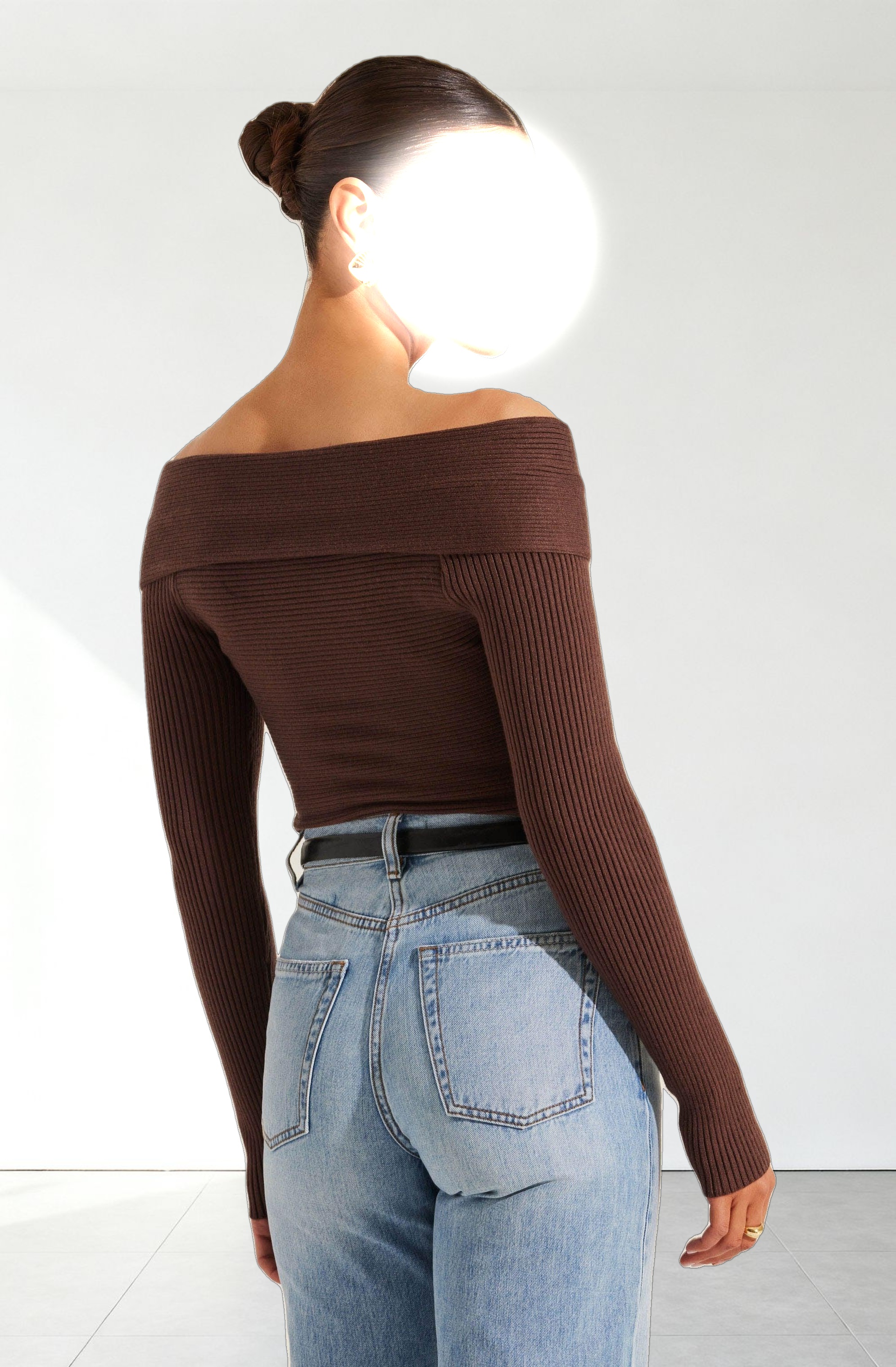 Off Shoulder Crossover Sweater