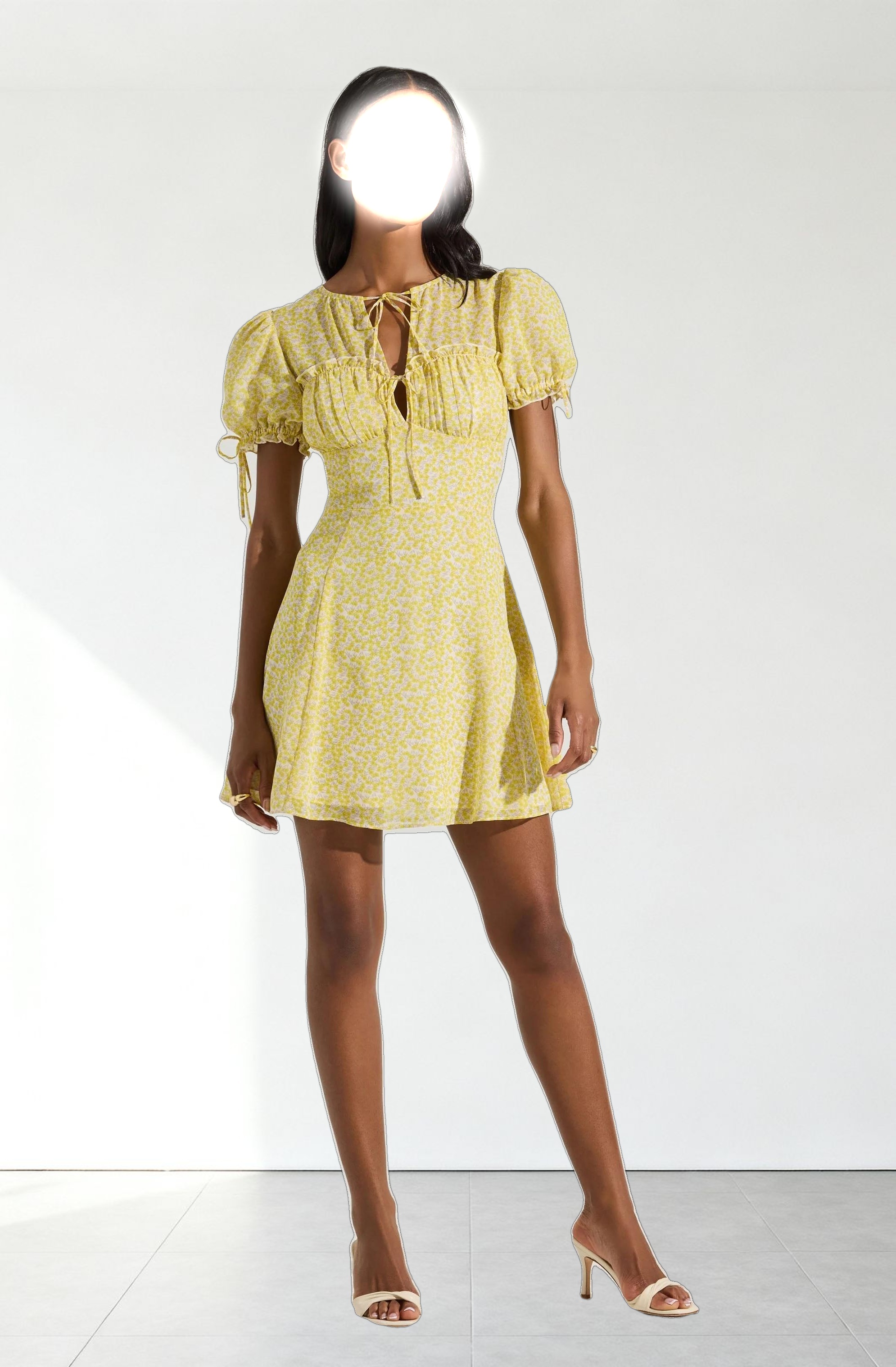 Floral Puff Sleeve Mini Dress