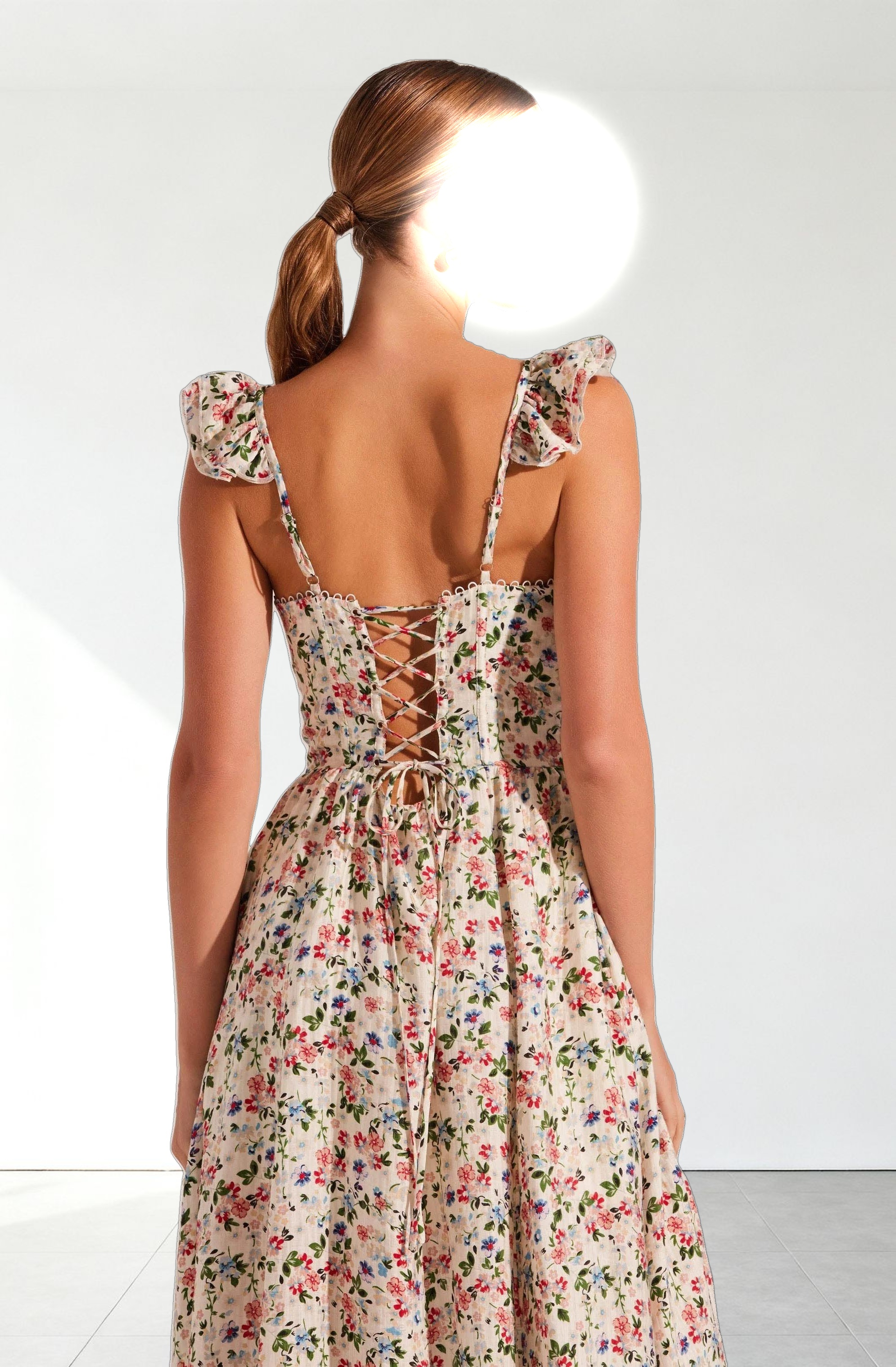 Wedelia Floral Bustier Midi Dress