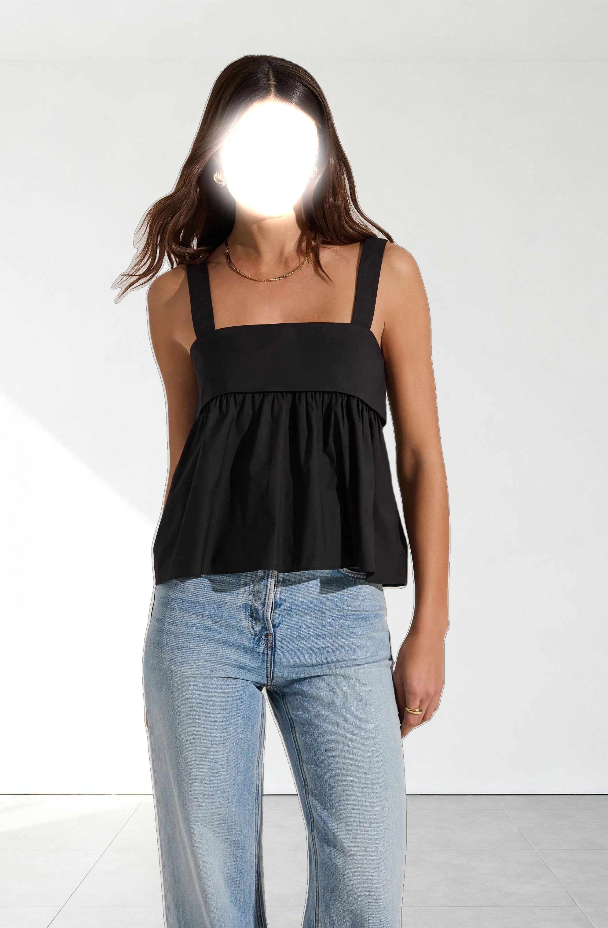 Square Neck Babydoll Top