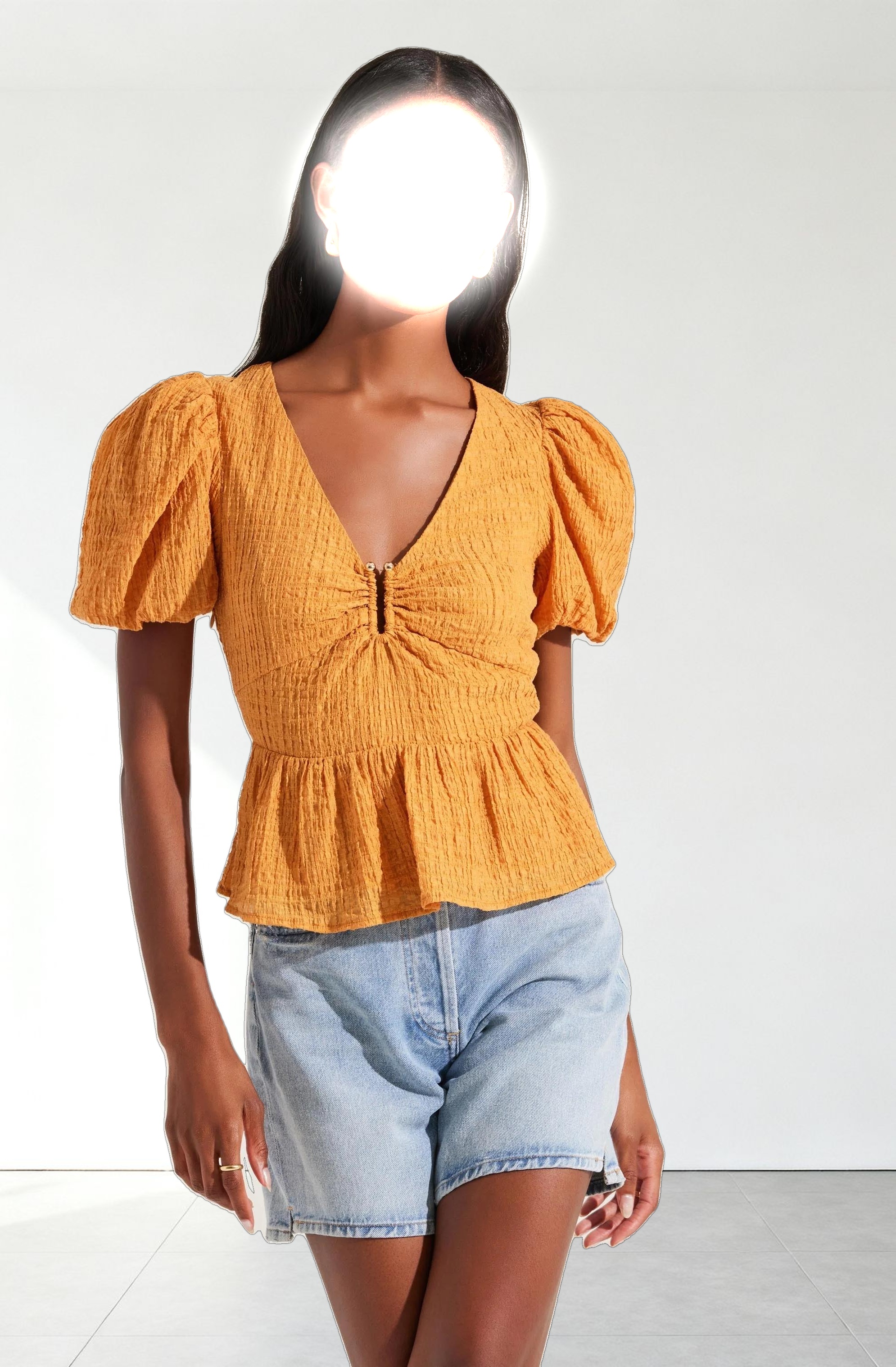 Mylah Puff Sleeve Peplum Top