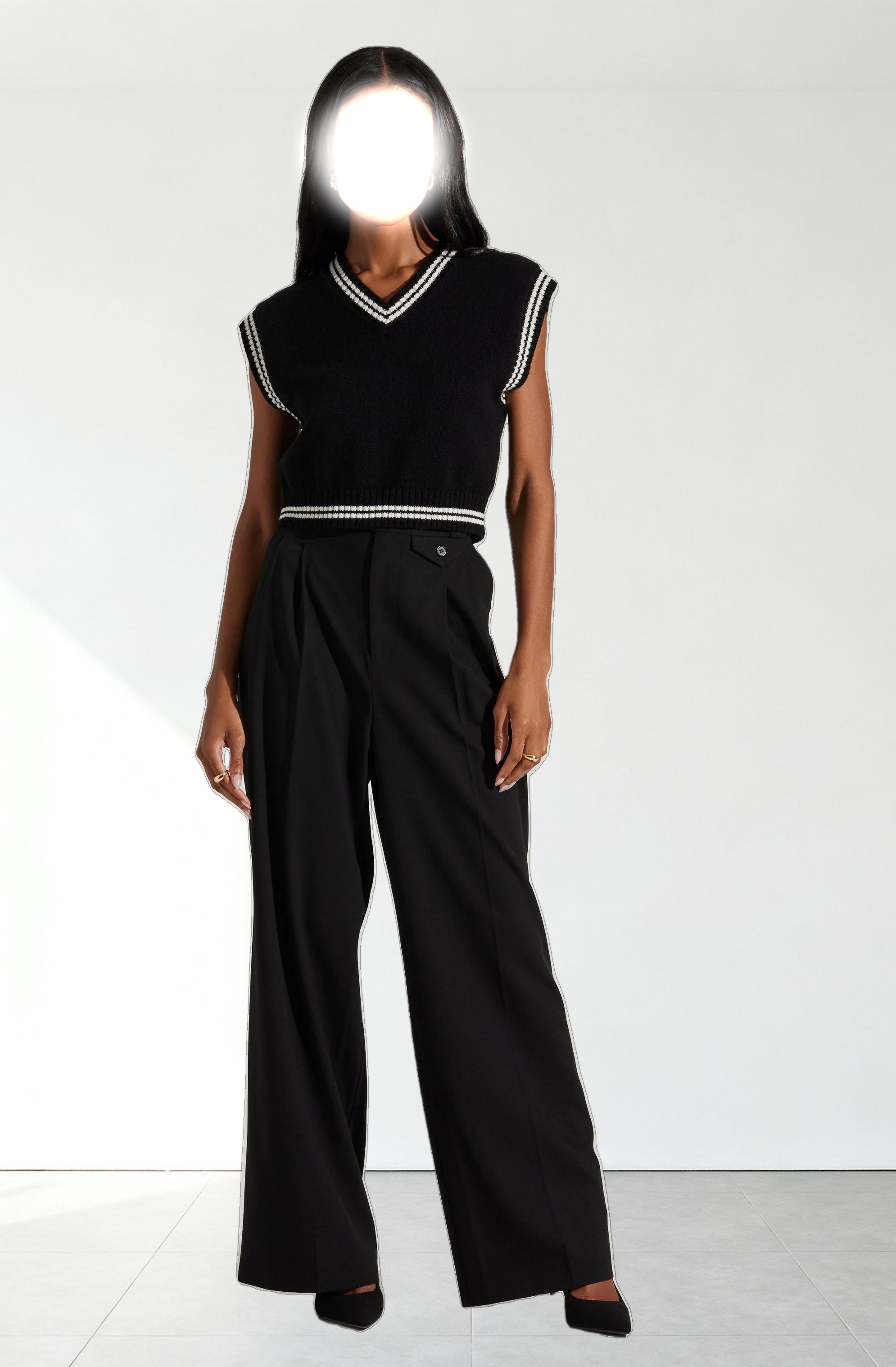 Kirby V-Neck Cropped Sweater Vest