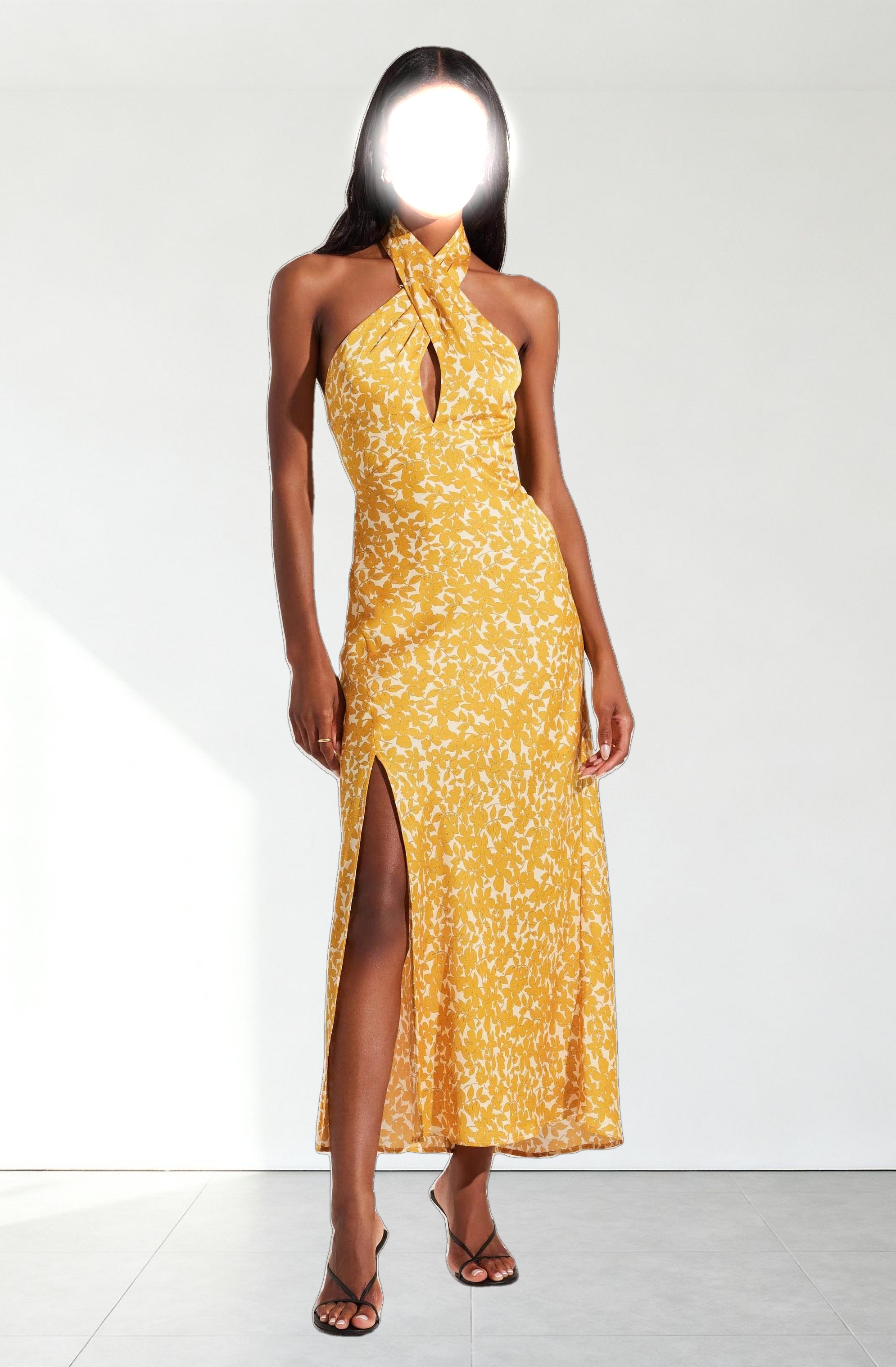 Marissa Floral Halter Neck Dress